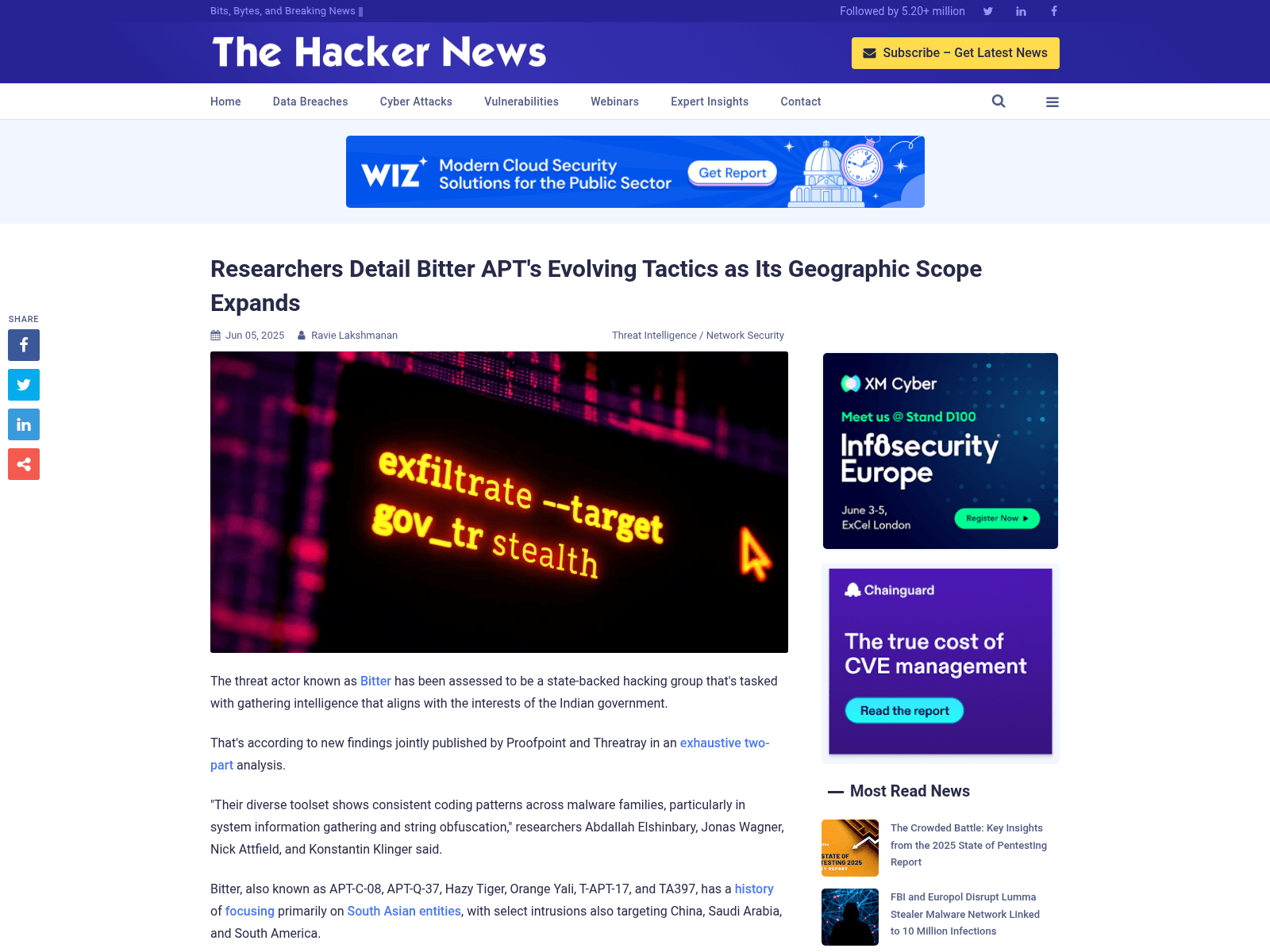 Researchers Detail Bitter APT's Evolving Tactics as Its Geographic Scope Expands