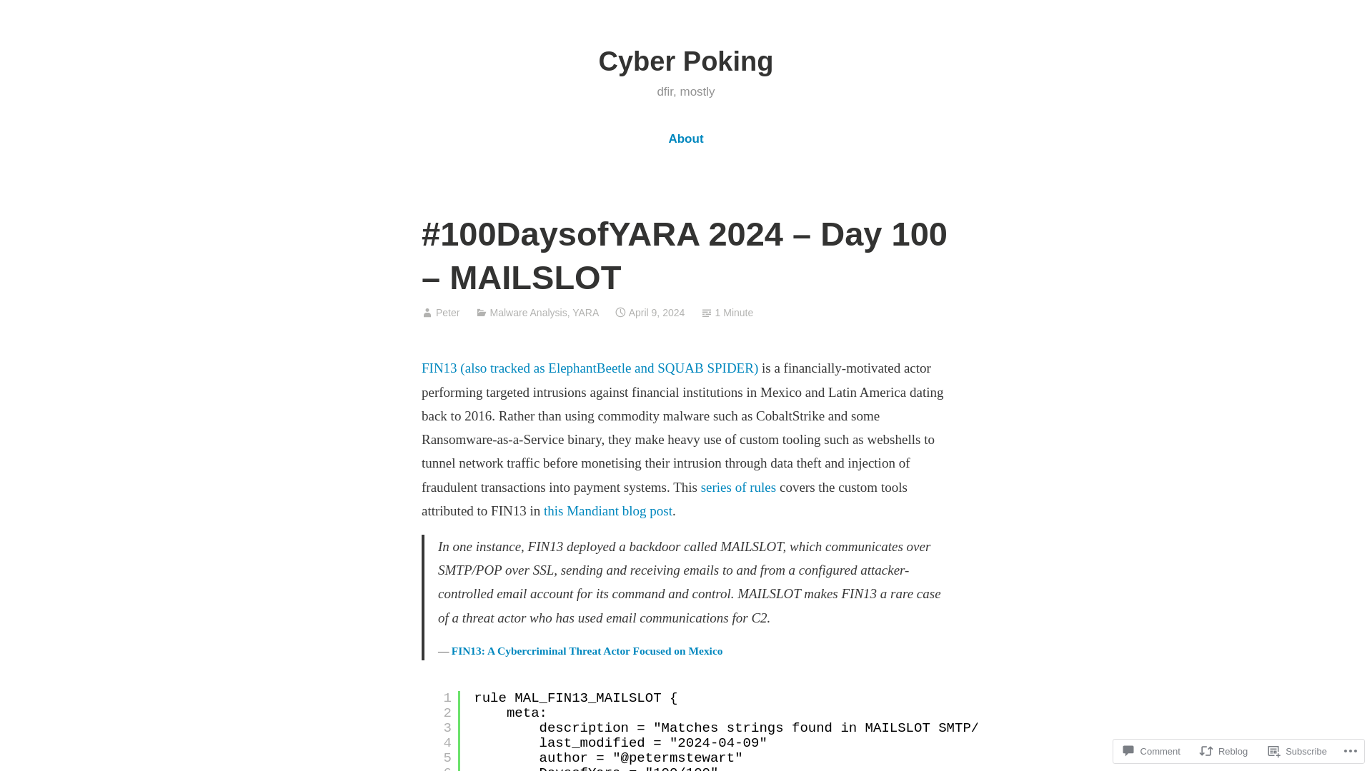 #100DaysofYARA 2024 – Day 100 – MAILSLOT – Cyber Poking