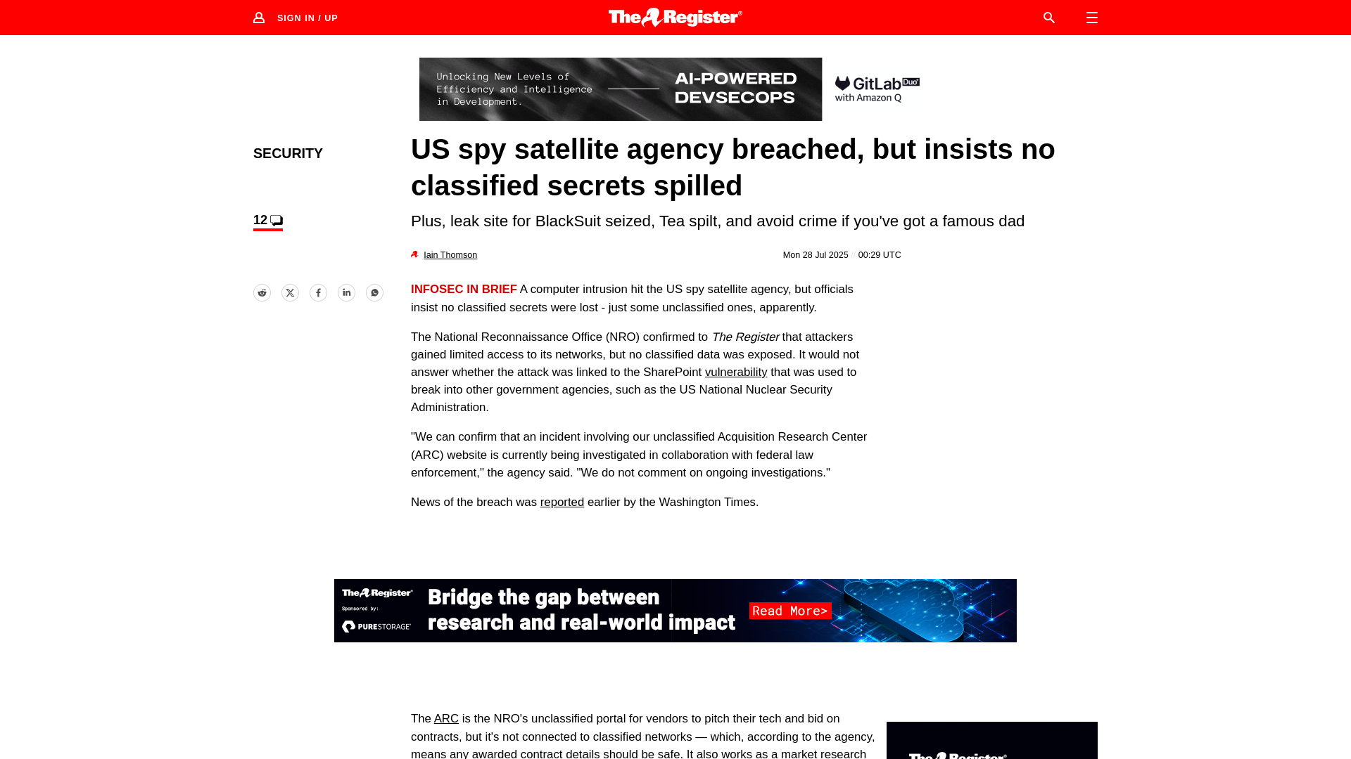 Spy sat agency breached – insists no secrets spilled • The Register