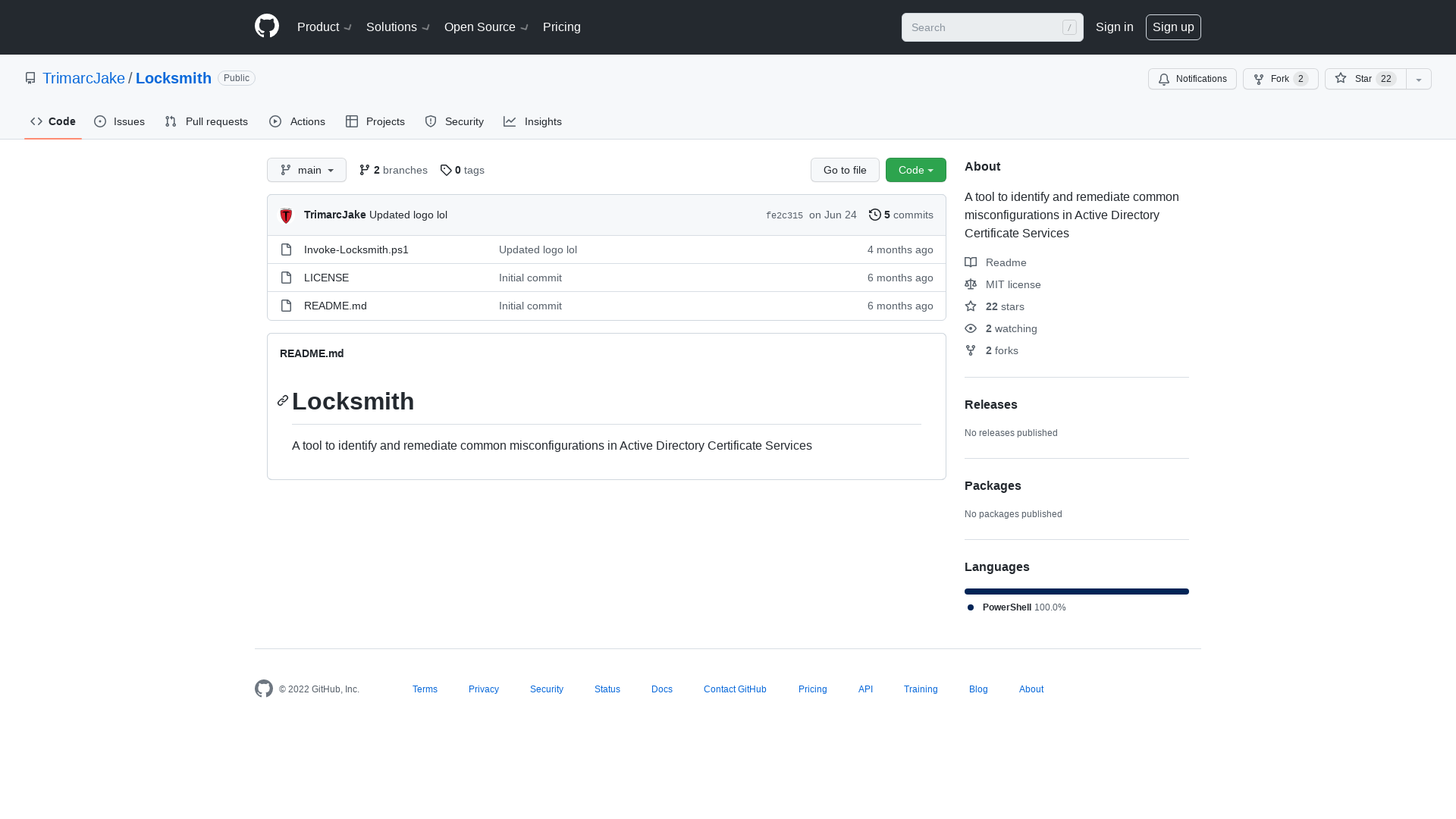 GitHub - TrimarcJake/Locksmith: A tool to identify and remediate common misconfigurations in Active Directory Certificate Services