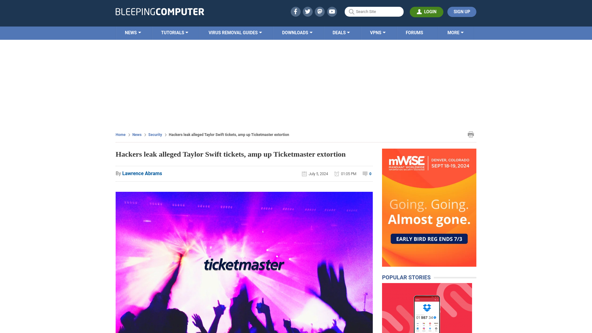 Hackers leak alleged Taylor Swift tickets, amp up Ticketmaster extortion