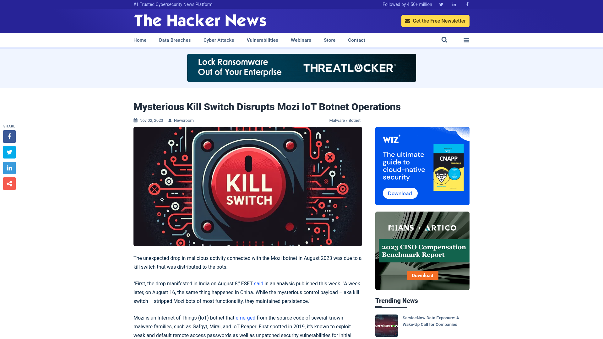 Mysterious Kill Switch Disrupts Mozi IoT Botnet Operations