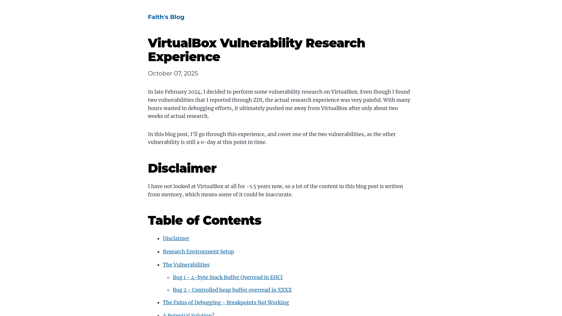 VirtualBox Vulnerability Research Experience | Faith's Blog