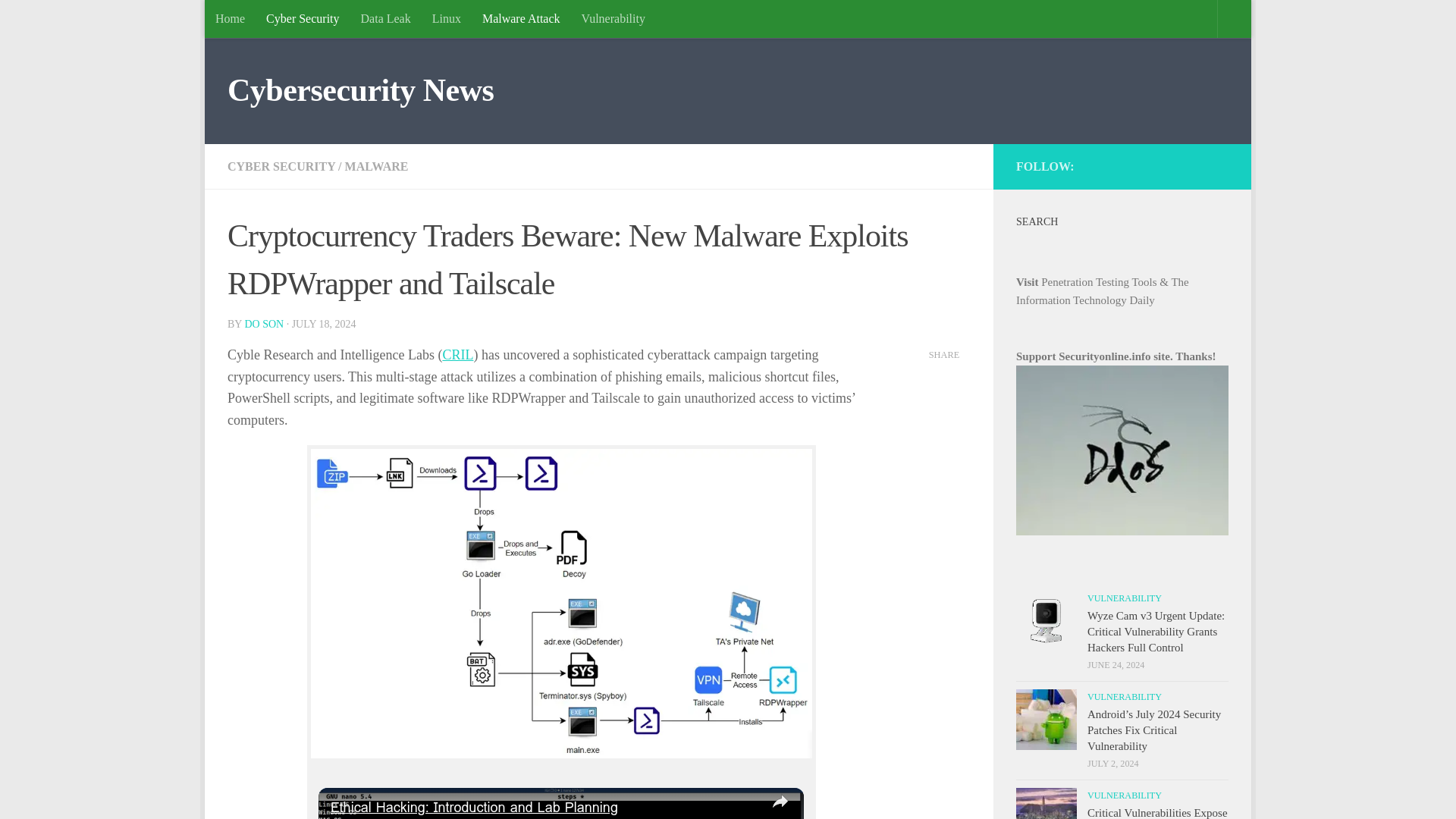 Cryptocurrency Traders Beware: New Malware Exploits RDPWrapper and Tailscale