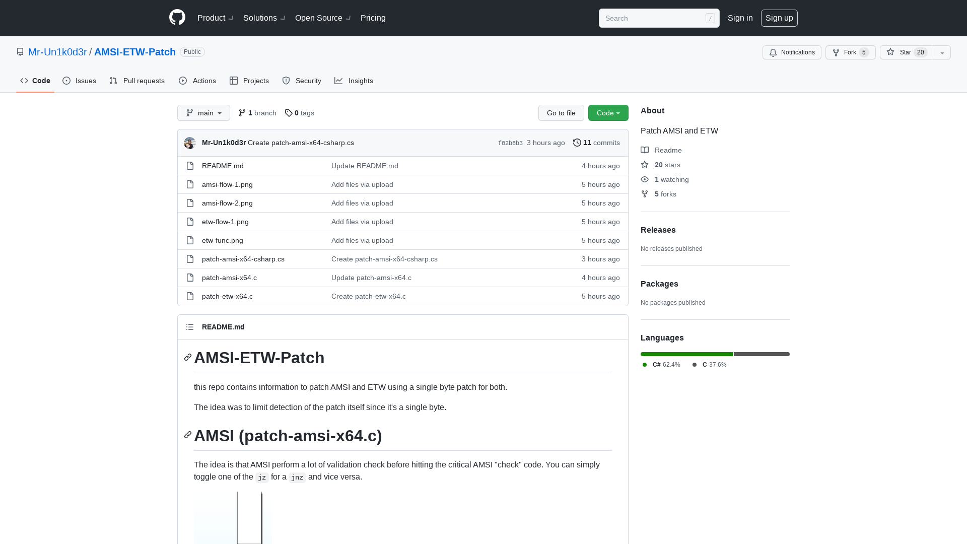 GitHub - Mr-Un1k0d3r/AMSI-ETW-Patch: Patch AMSI and ETW