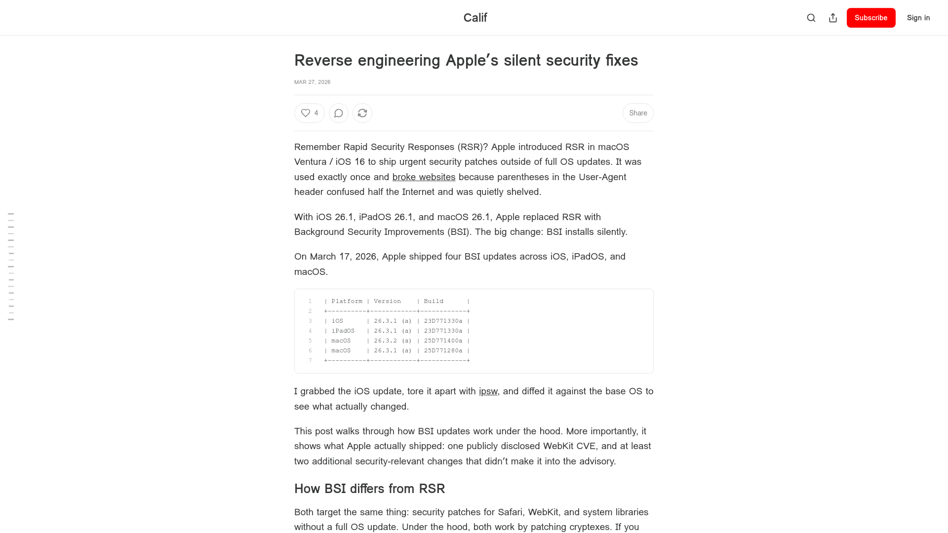 Reverse engineering Apple’s silent security fixes - Calif