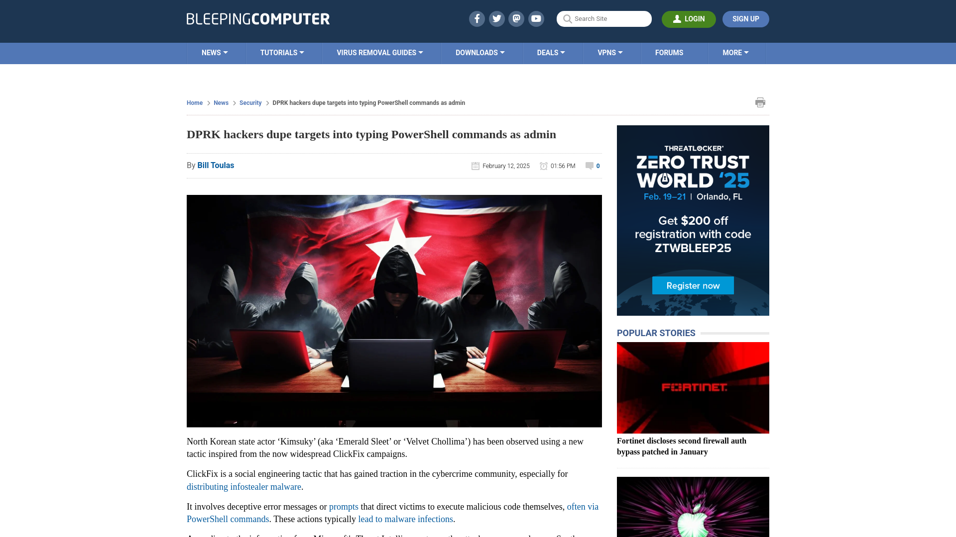 DPRK hackers dupe targets into typing PowerShell commands as admin