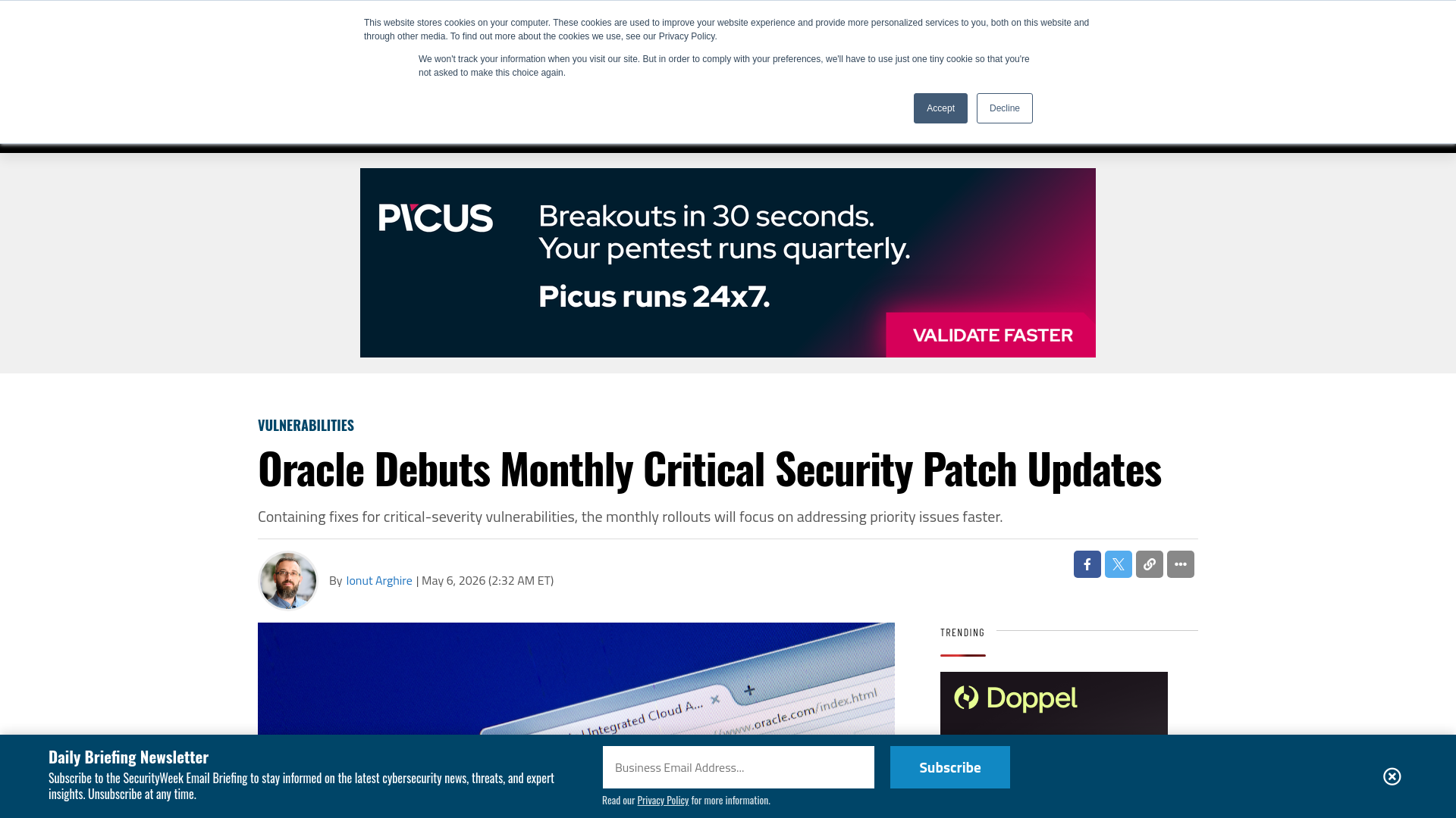 Oracle Debuts Monthly Critical Security Patch Updates - SecurityWeek