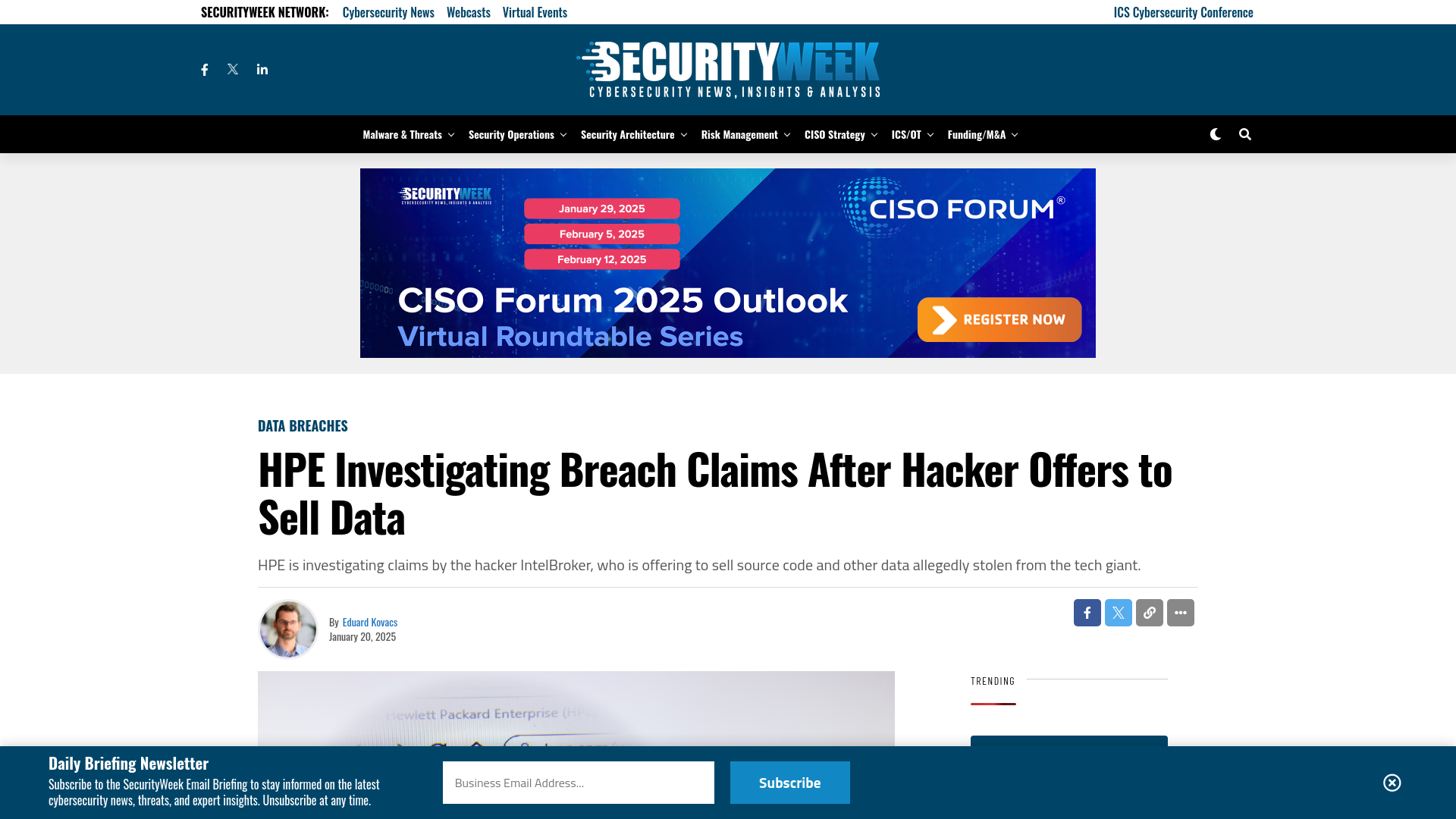 HPE Investigating Breach Claims After Hacker Offers to Sell Data - SecurityWeek