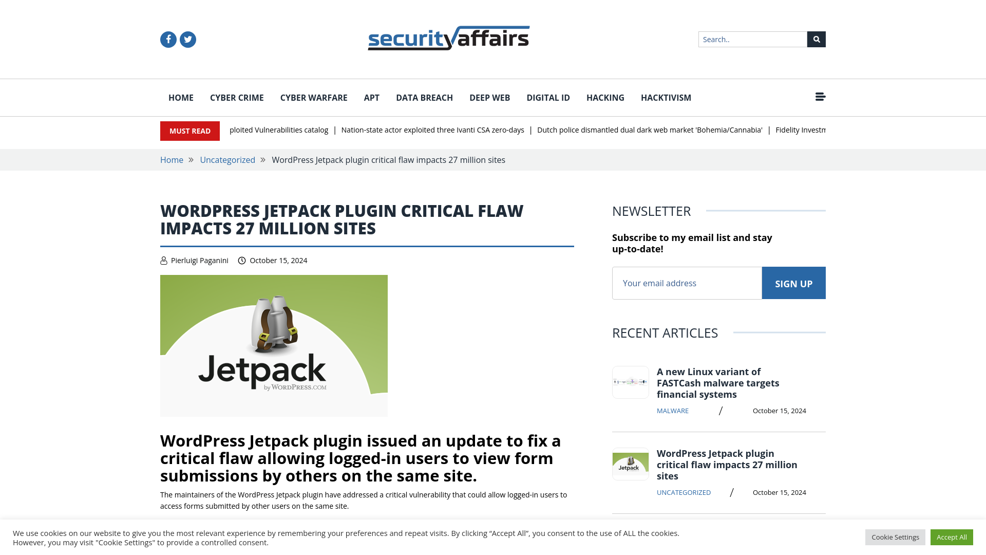 WordPress Jetpack plugin critical flaw impacts 27 million sites