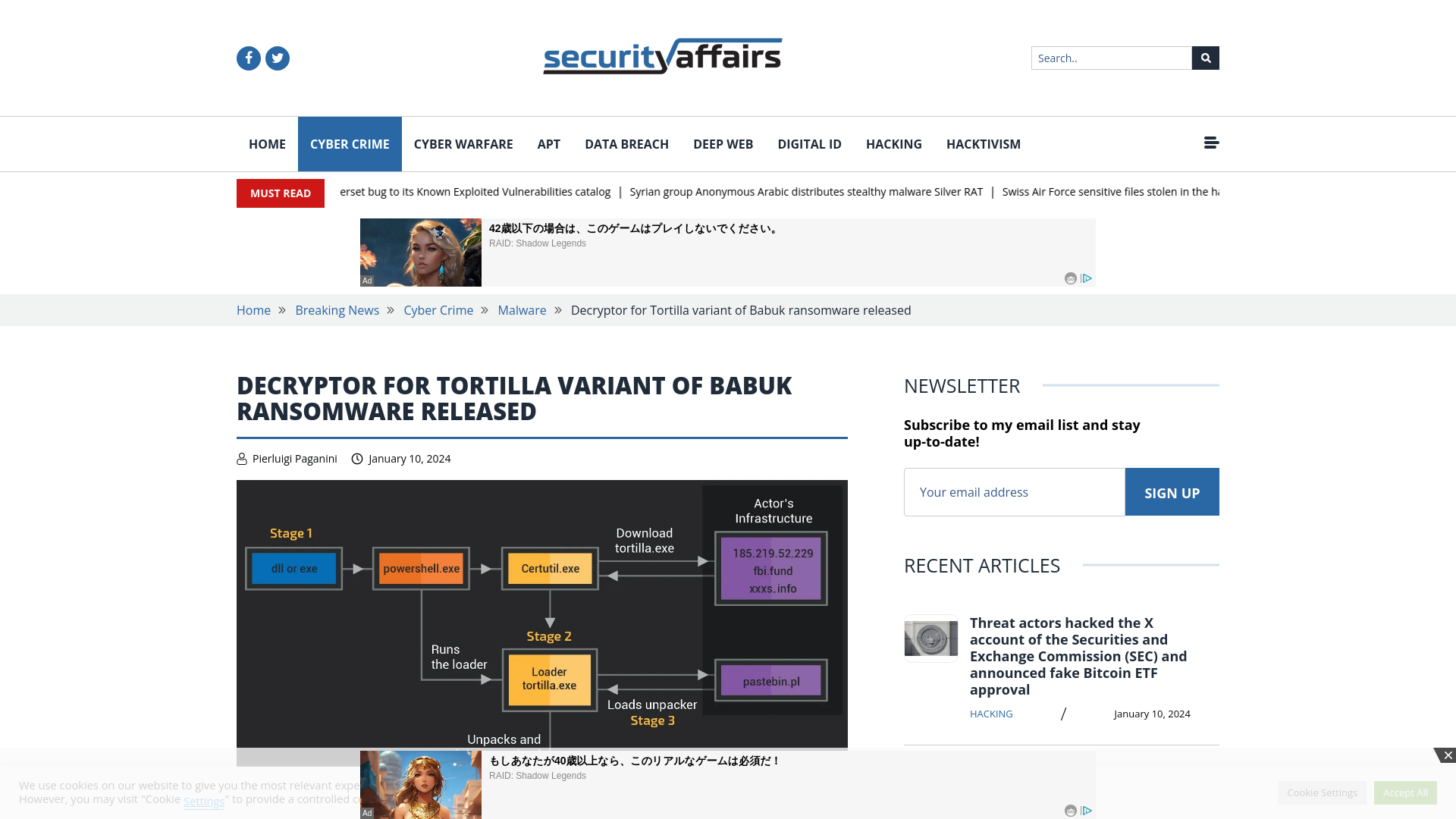 Decryptor for Tortilla variant of Babuk ransomware released