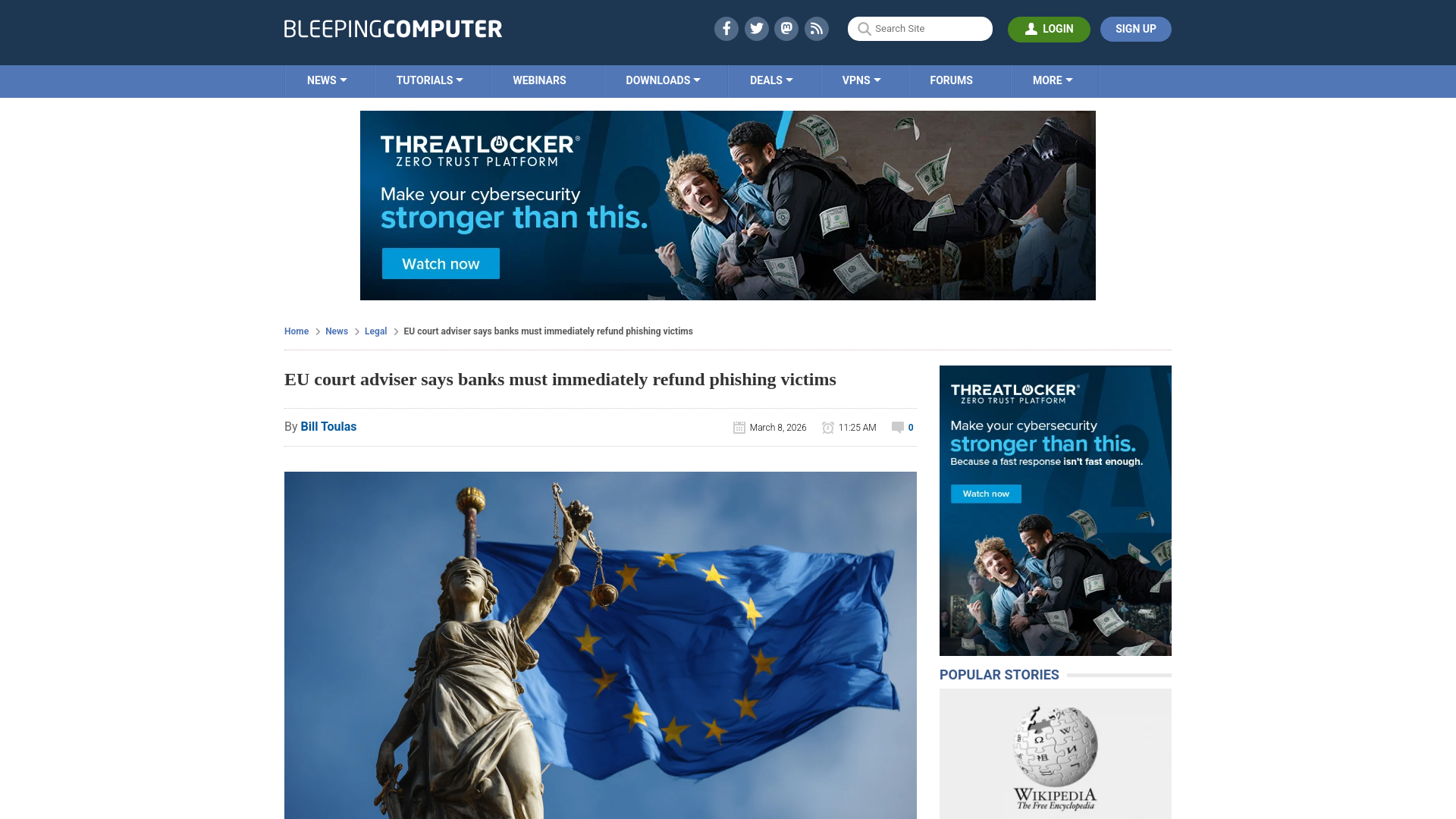 EU court adviser says banks must immediately refund phishing victims