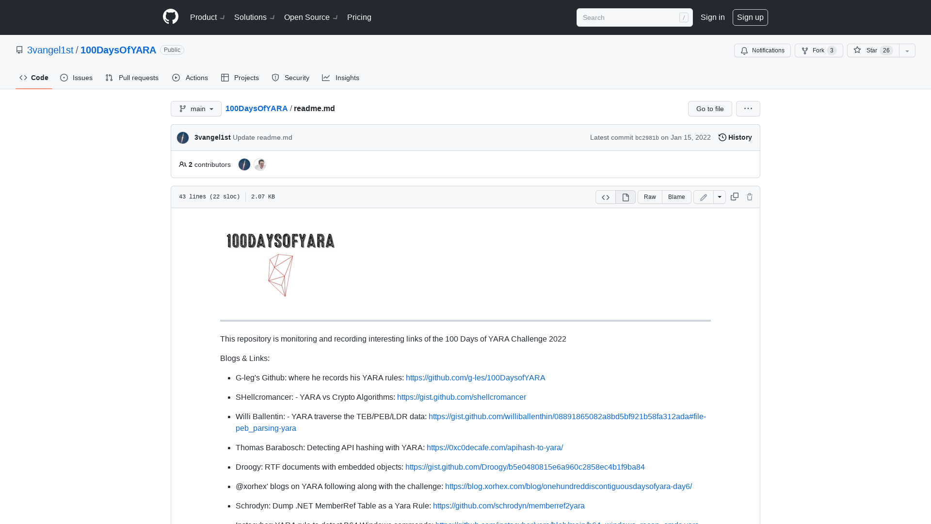 100DaysOfYARA/readme.md at main · 3vangel1st/100DaysOfYARA · GitHub