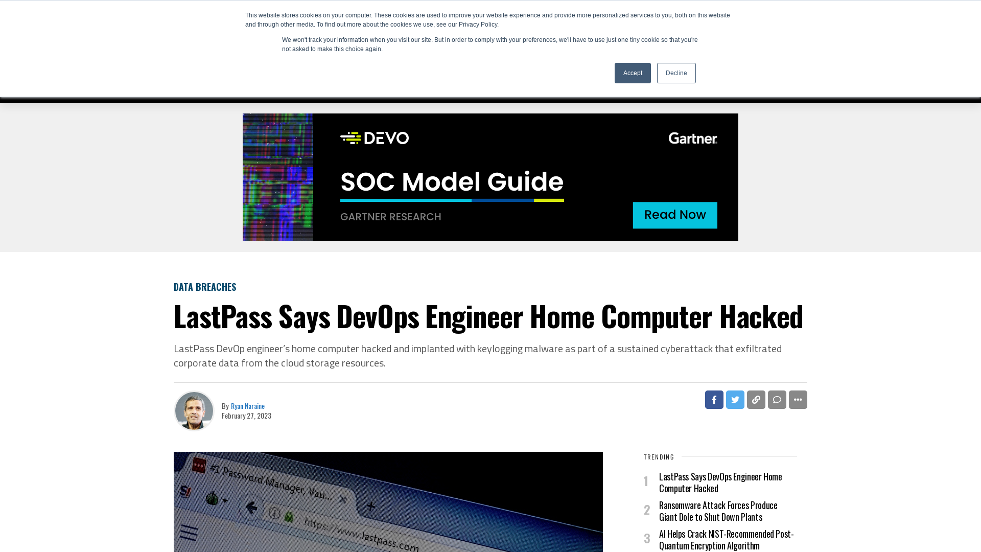 LastPass Says DevOps Engineer Home Computer Hacked - SecurityWeek