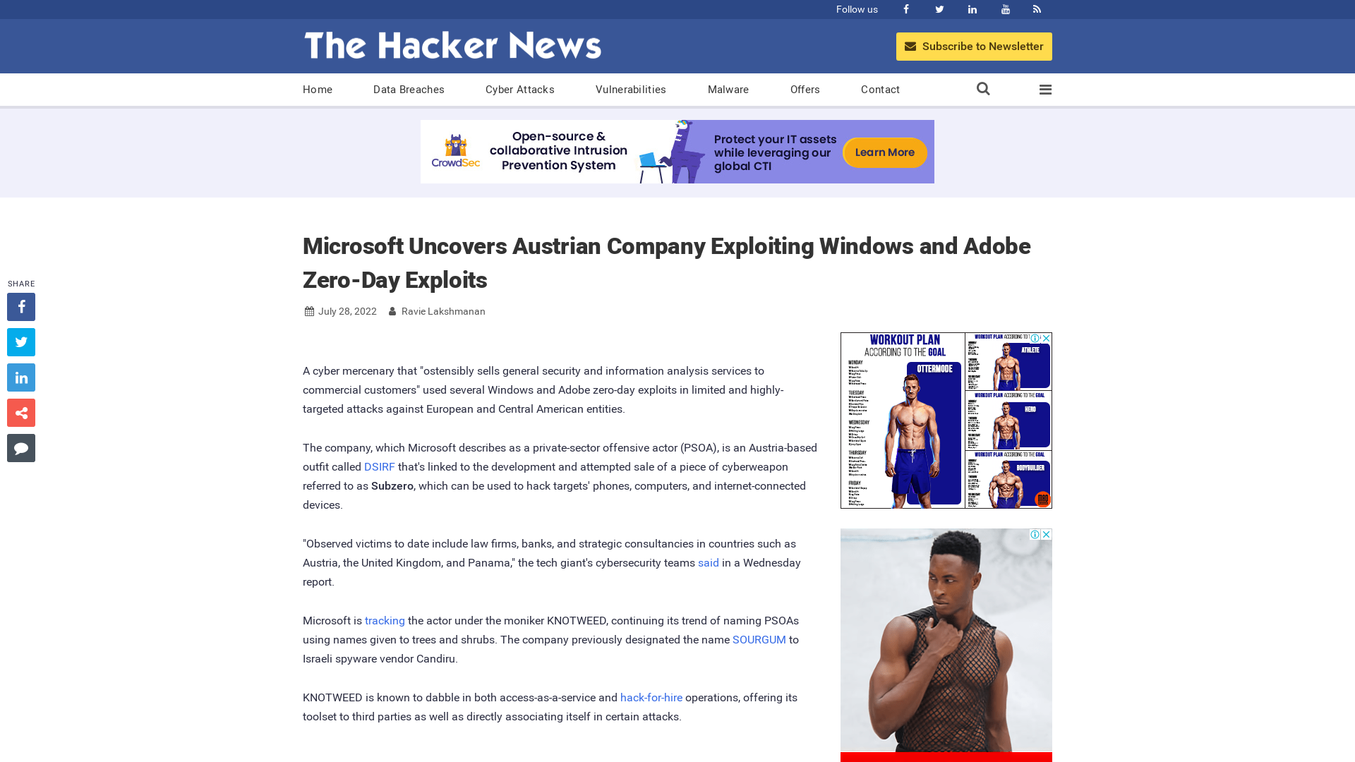 Microsoft Uncovers Austrian Company Exploiting Windows and Adobe Zero-Day Exploits