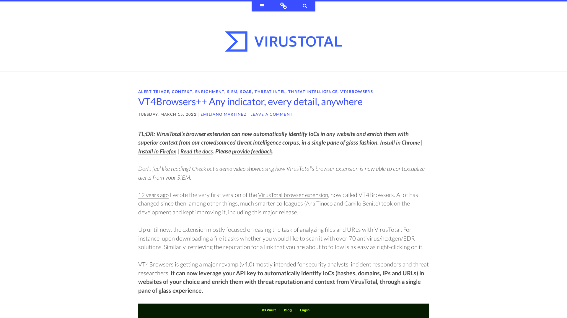 VT4Browsers++ Any indicator, every detail, anywhere ~ VirusTotal Blog