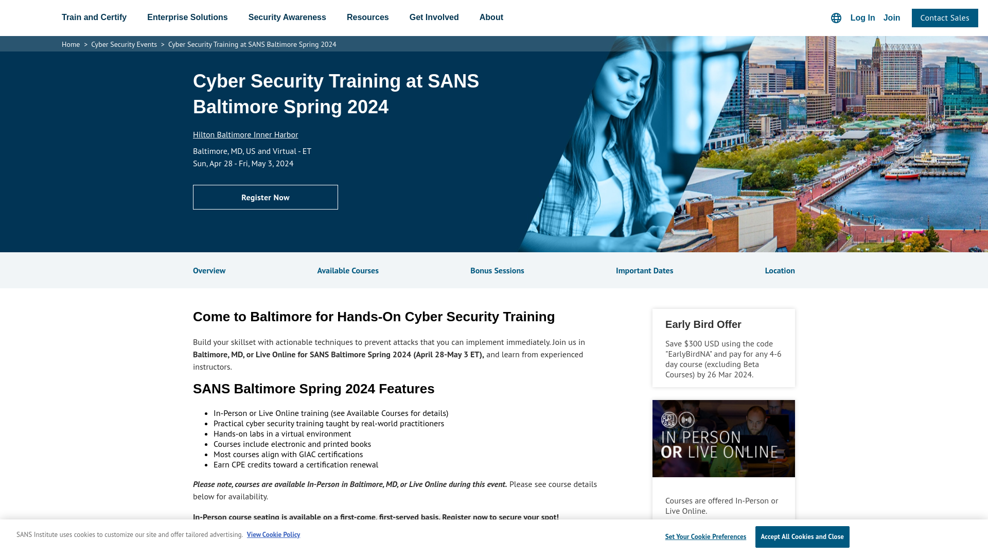 SANS Baltimore Spring 2024 | Cyber Security Training