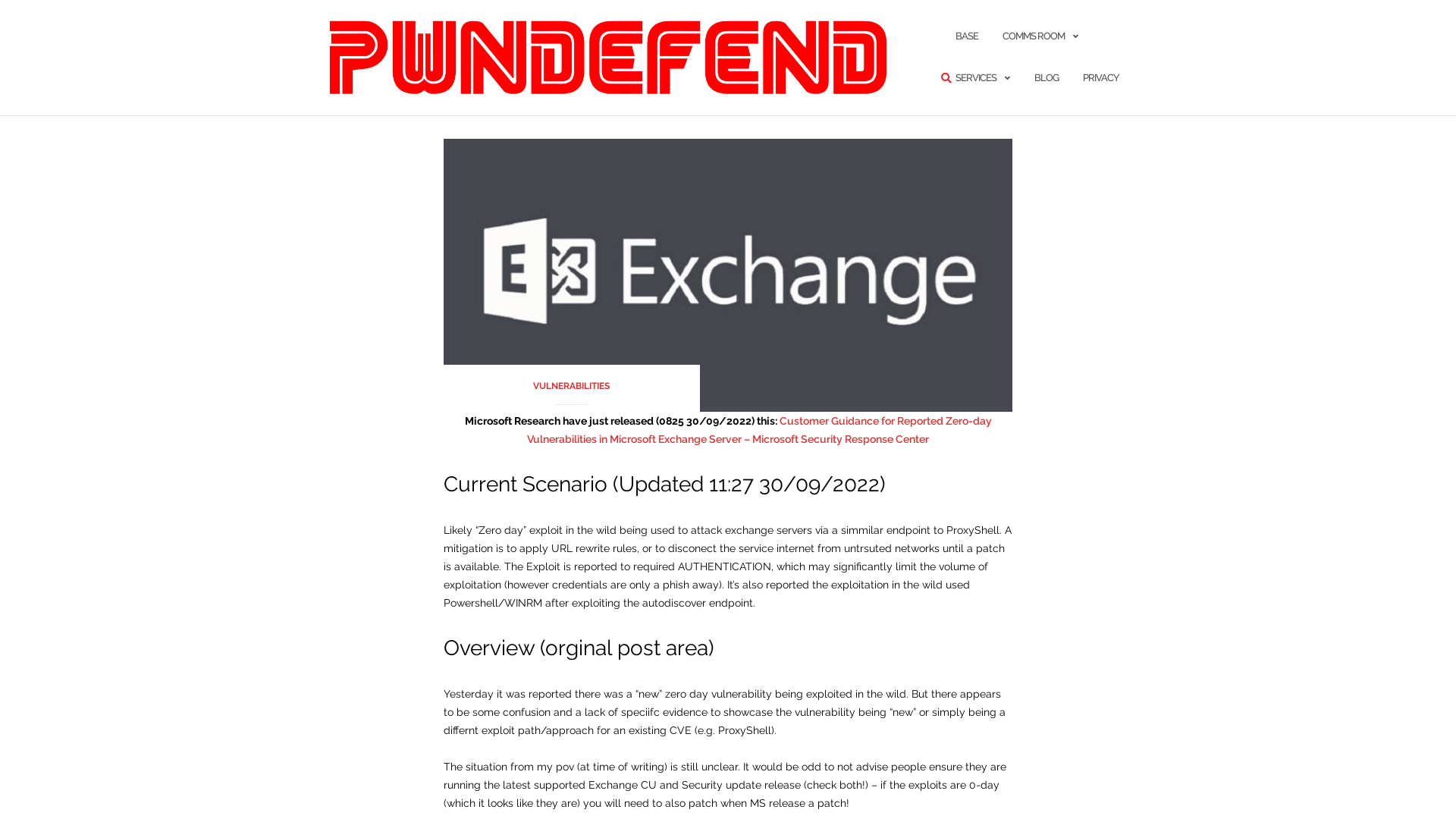 Exploitation of Microsoft Exchange Servers seen in the wild – PwnDefend