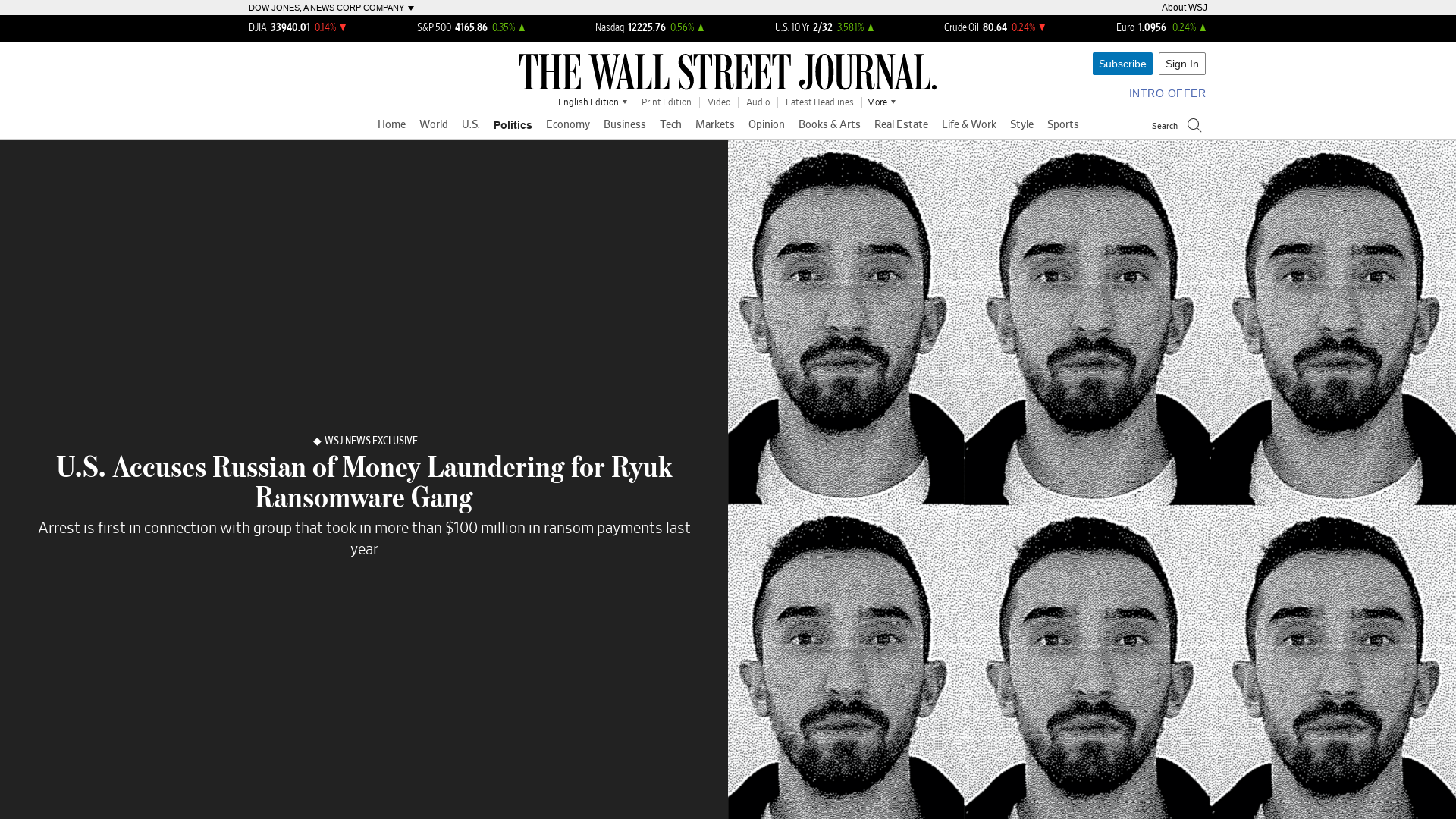 U.S. Accuses Russian of Money Laundering for Ryuk Ransomware Gang - WSJ