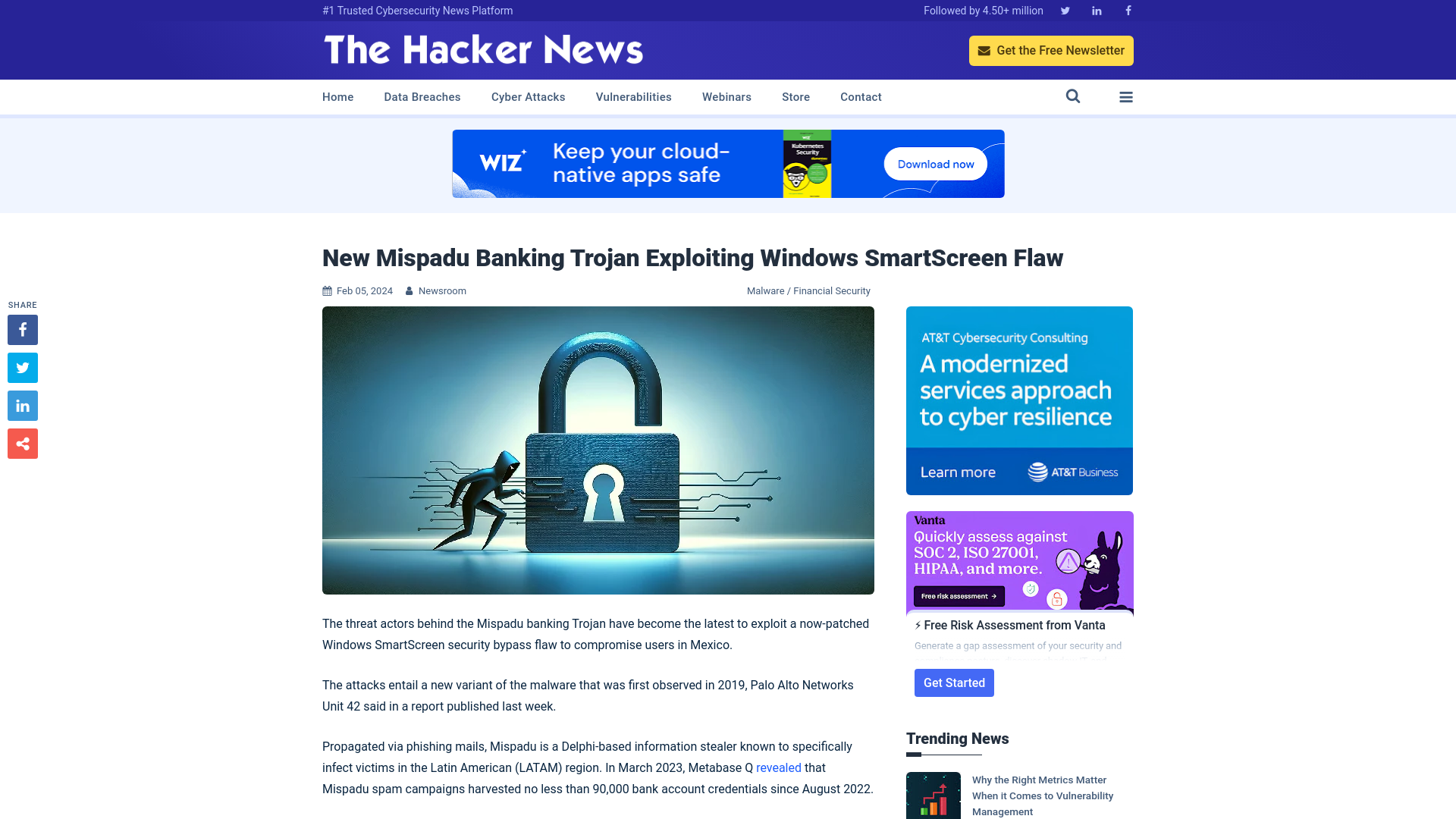 New Mispadu Banking Trojan Exploiting Windows SmartScreen Flaw