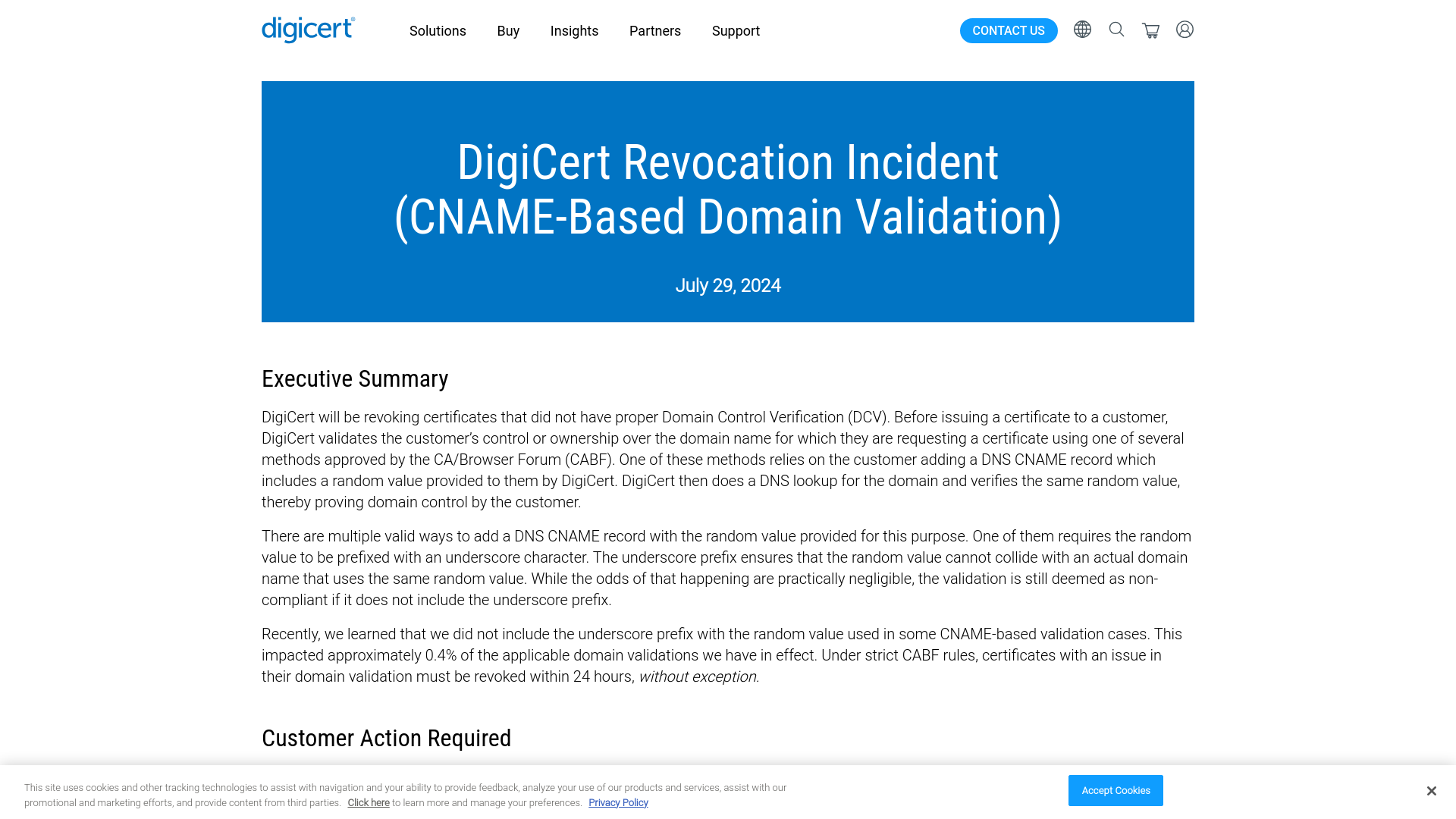 Certificate Revocation Incident | DigiCert