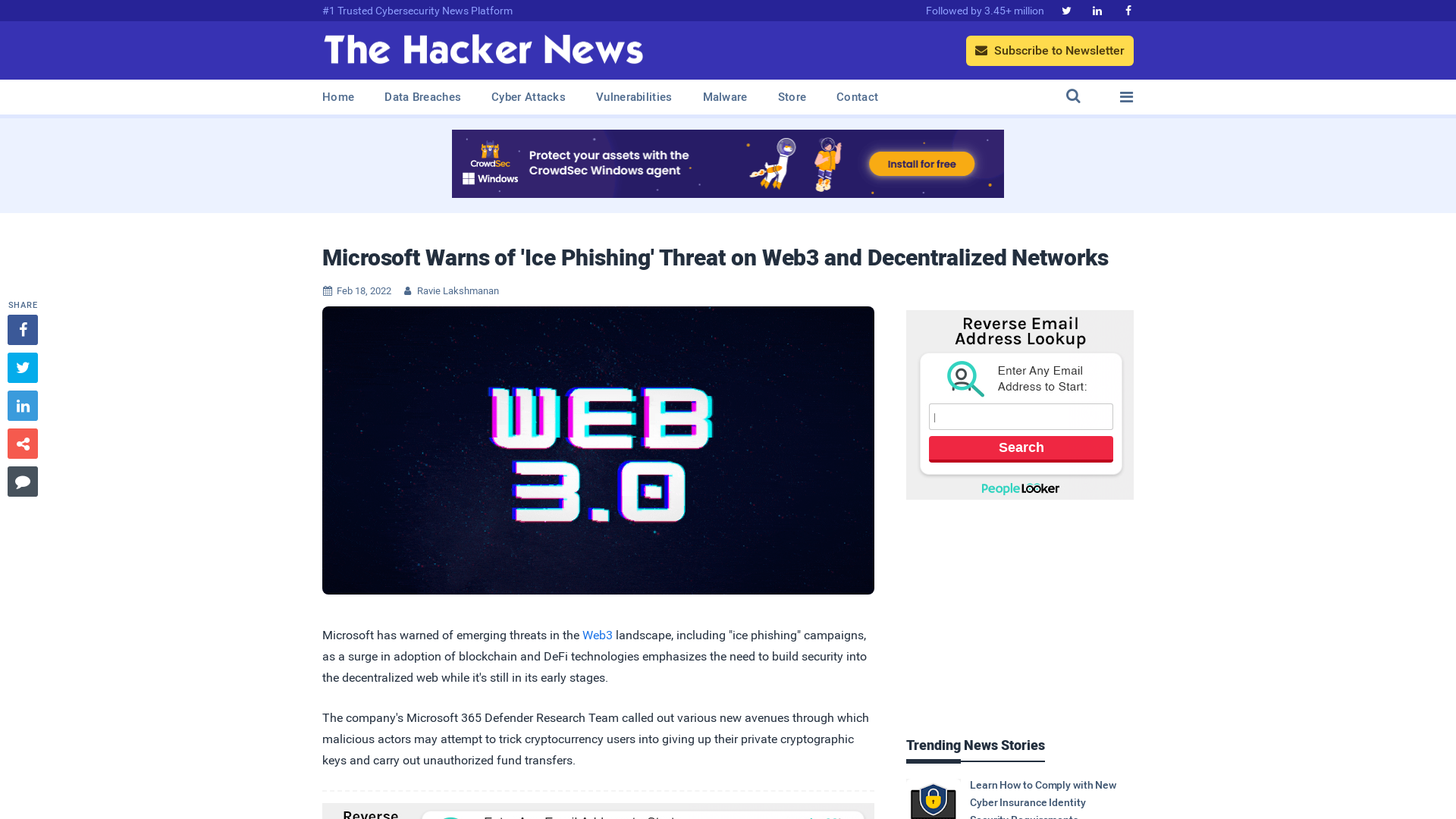 Microsoft Warns of 'Ice Phishing' Threat on Web3 and Decentralized Networks
