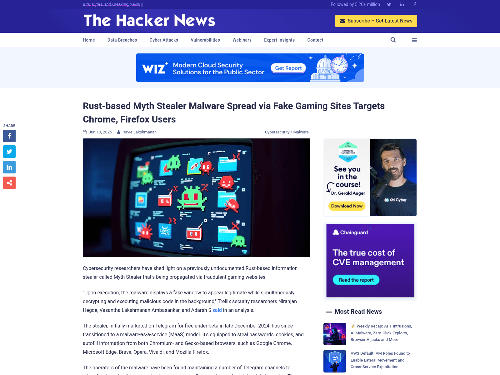 Rust-based Myth Stealer Malware Spread via Fake Gaming Sites Targets Chrome, Firefox Users