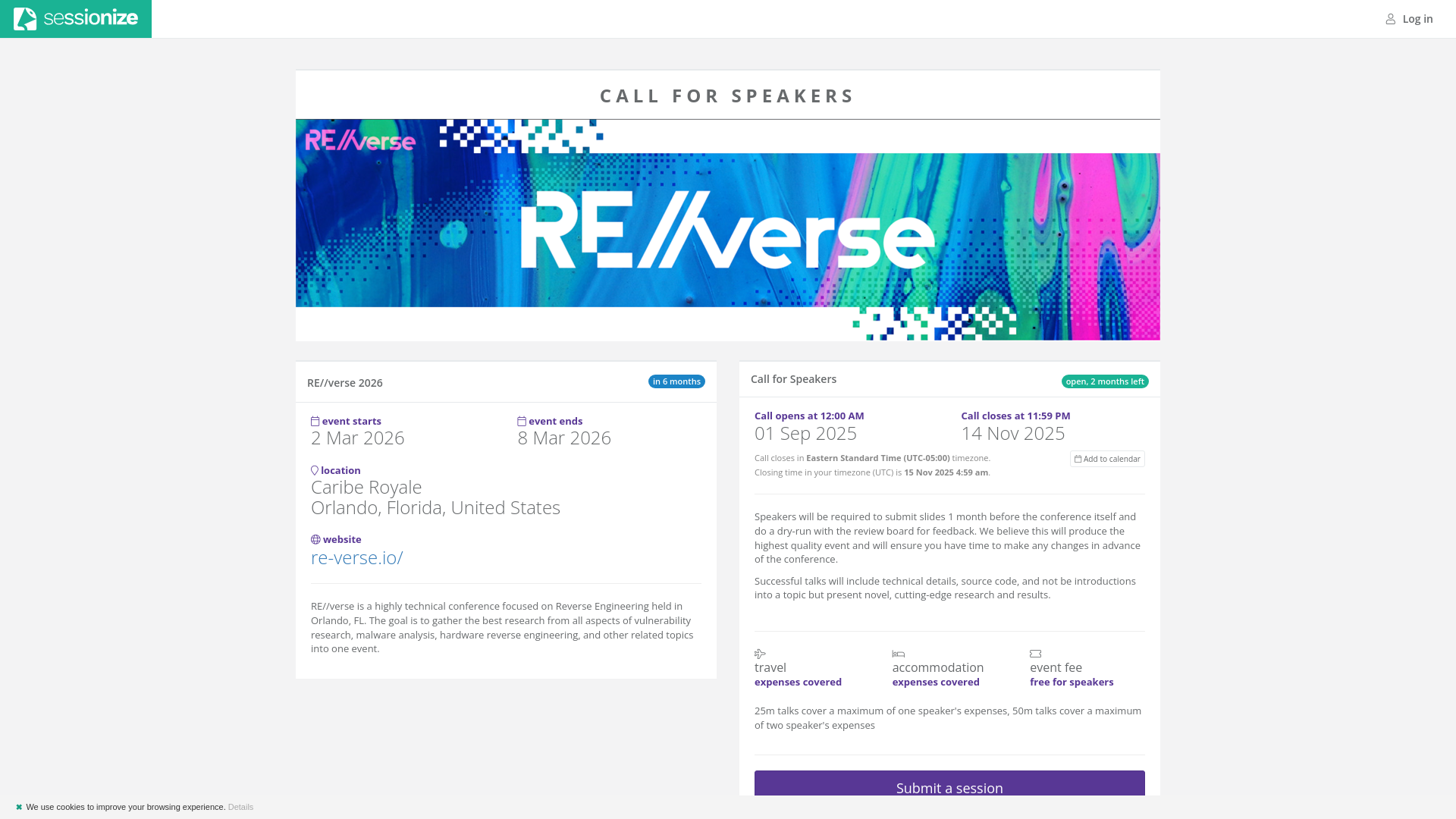 RE//verse 2026: Call for Speakers @ Sessionize.com