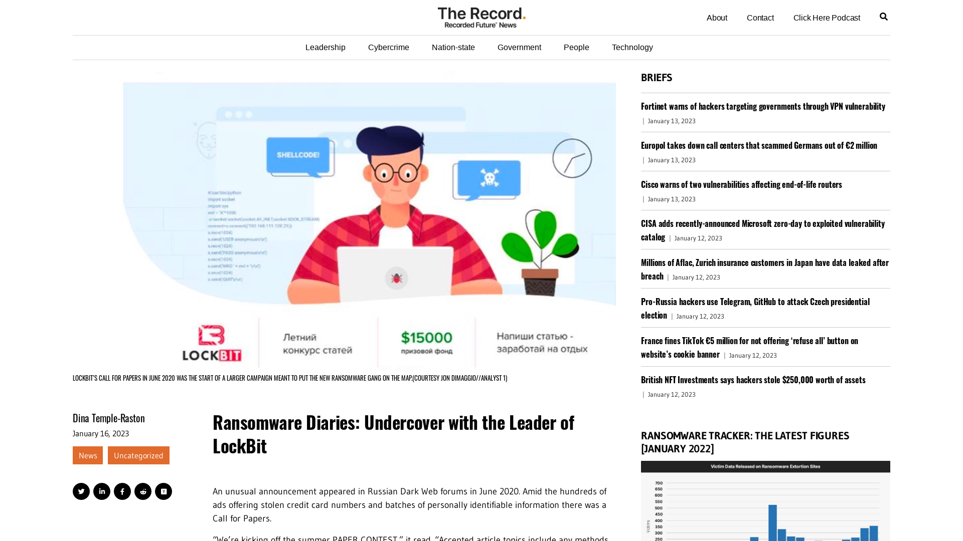 Ransomware Diaries: Undercover with the Leader of LockBit - The Record from Recorded Future News