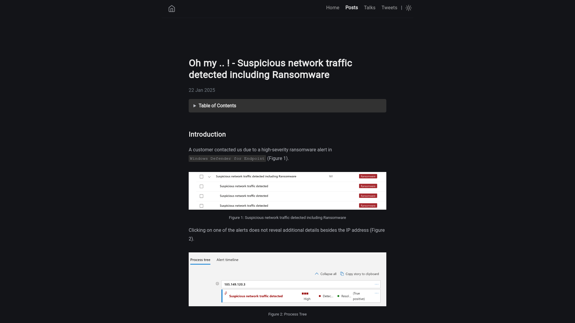 Oh my .. ! - Suspicious network traffic detected including Ransomware | dfir.ch