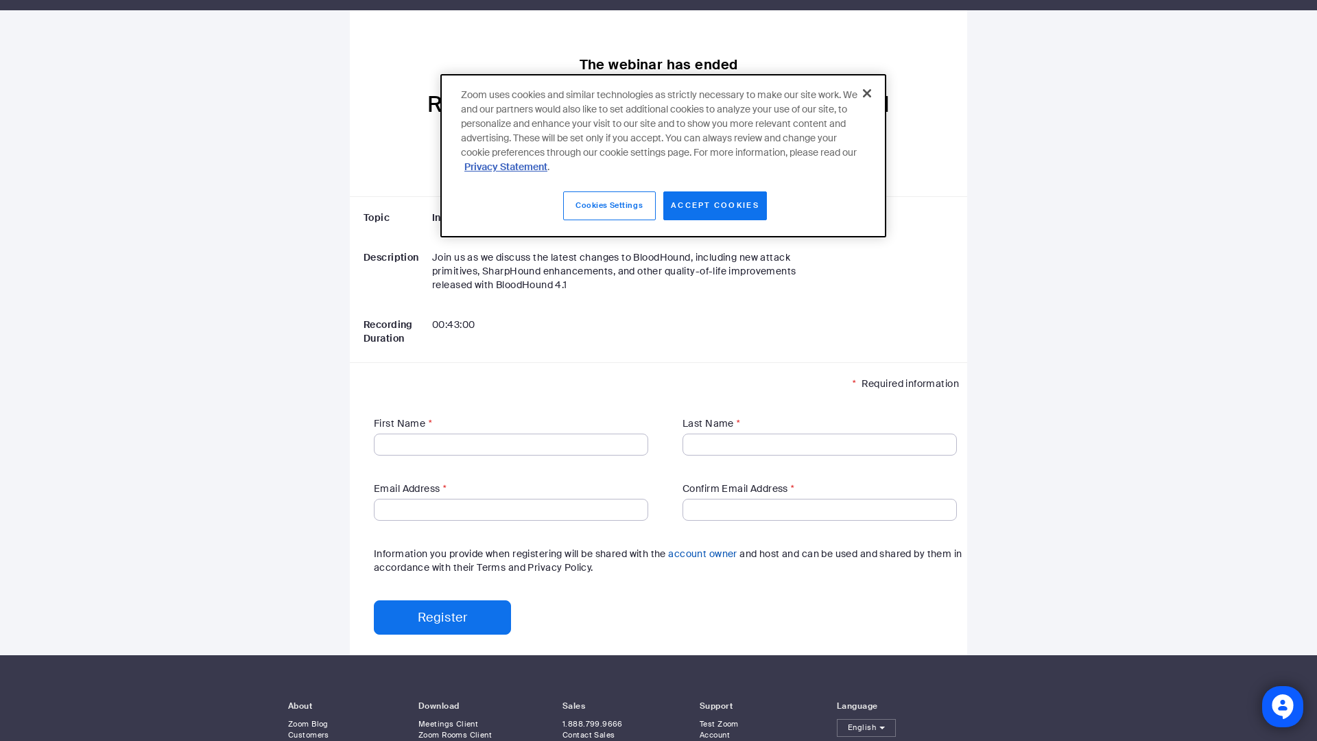 Webinar Registration - Zoom