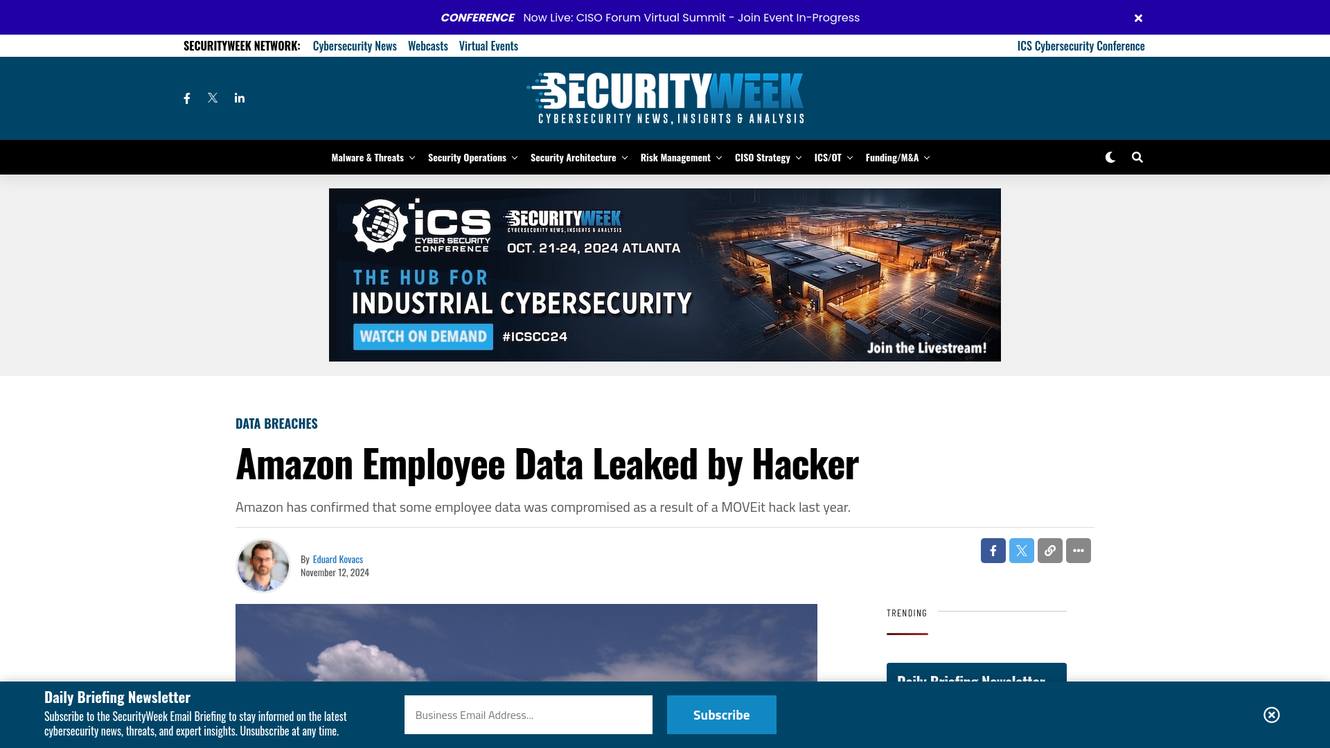 Amazon Employee Data Leaked by Hacker - SecurityWeek