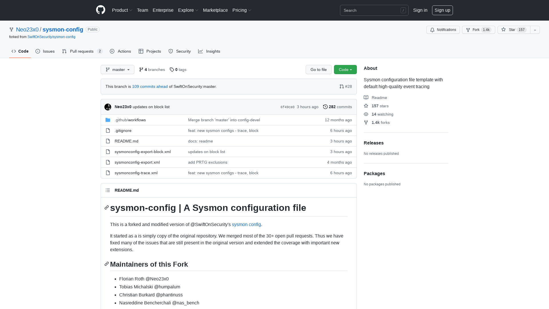 GitHub - Neo23x0/sysmon-config: Sysmon configuration file template with default high-quality event tracing