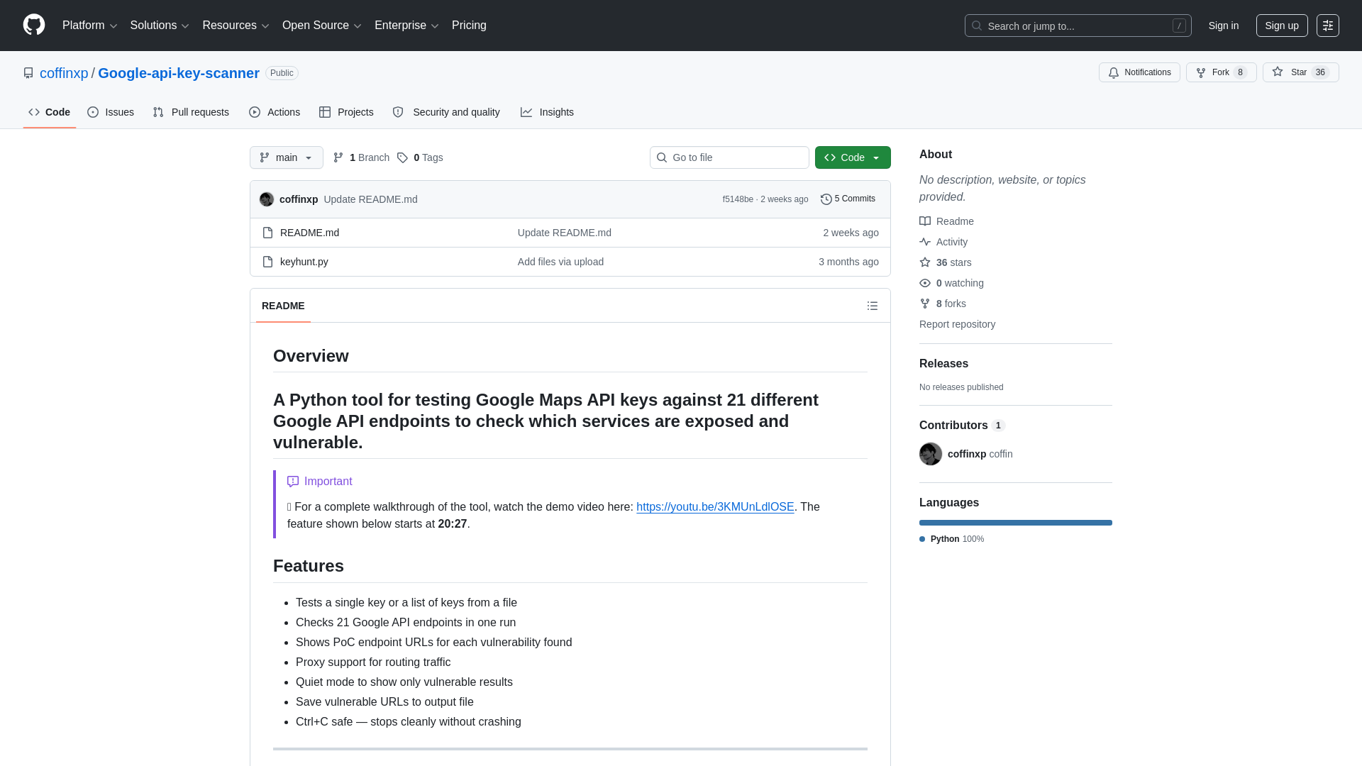 GitHub - coffinxp/Google-api-key-scanner · GitHub