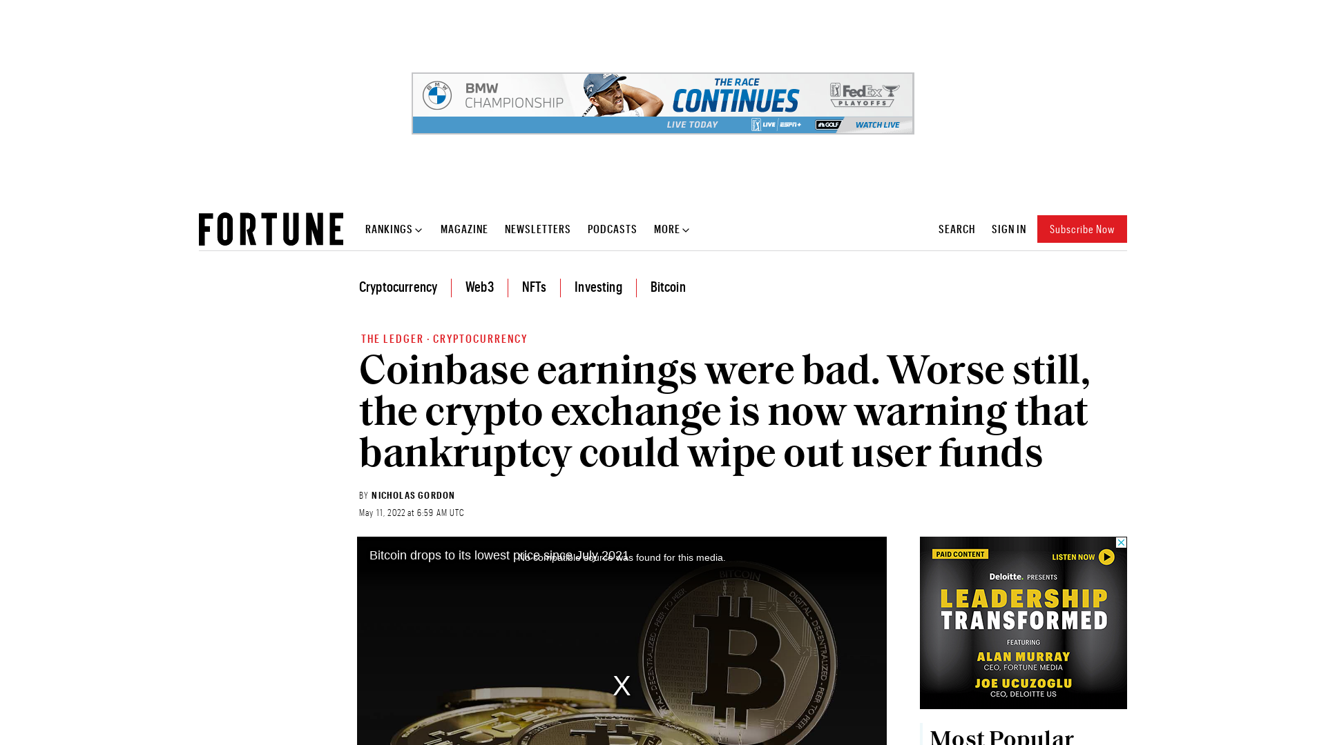 Coinbase admits users may lose crypto if exchange goes bankrupt | Fortune