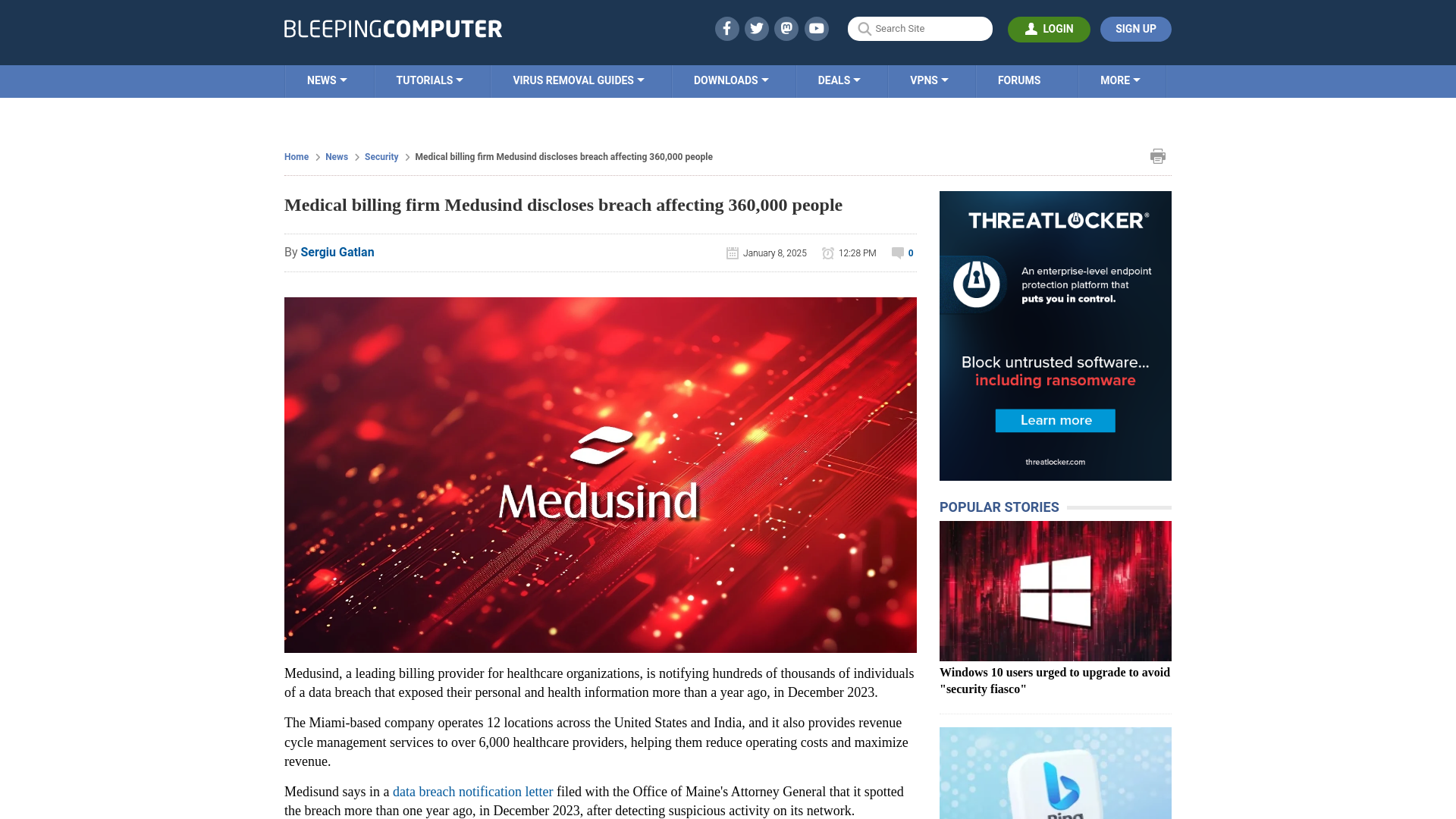 Medical billing firm Medusind discloses breach affecting 360,000 people