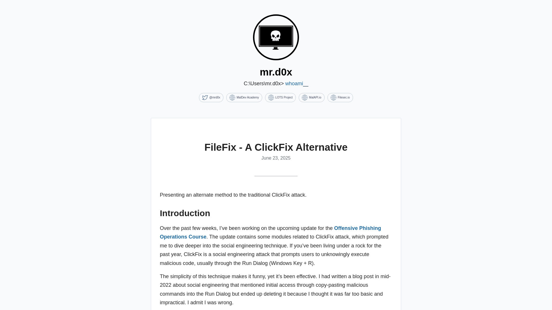 FileFix - A ClickFix Alternative | mr.d0x