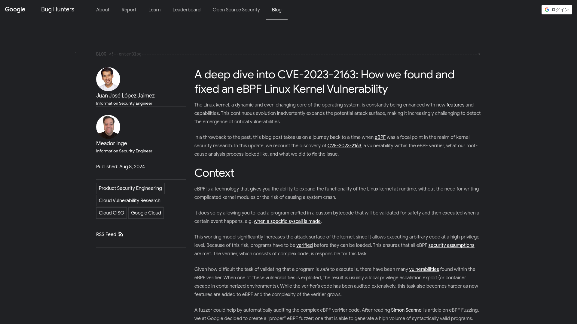 A deep dive into CVE-2023-2163: How we found and fixed an eBPF Linux Kernel Vulnerability - Google Bug Hunters