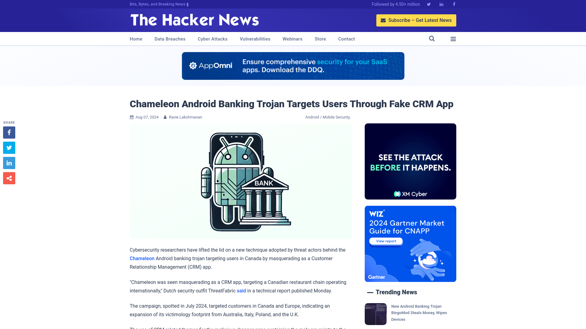 Chameleon Android Banking Trojan Targets Users Through Fake CRM App