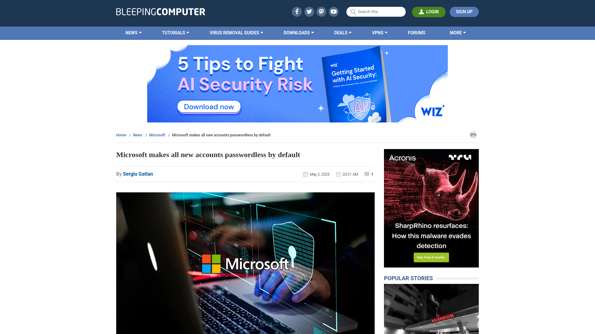 Microsoft makes all new accounts passwordless by default