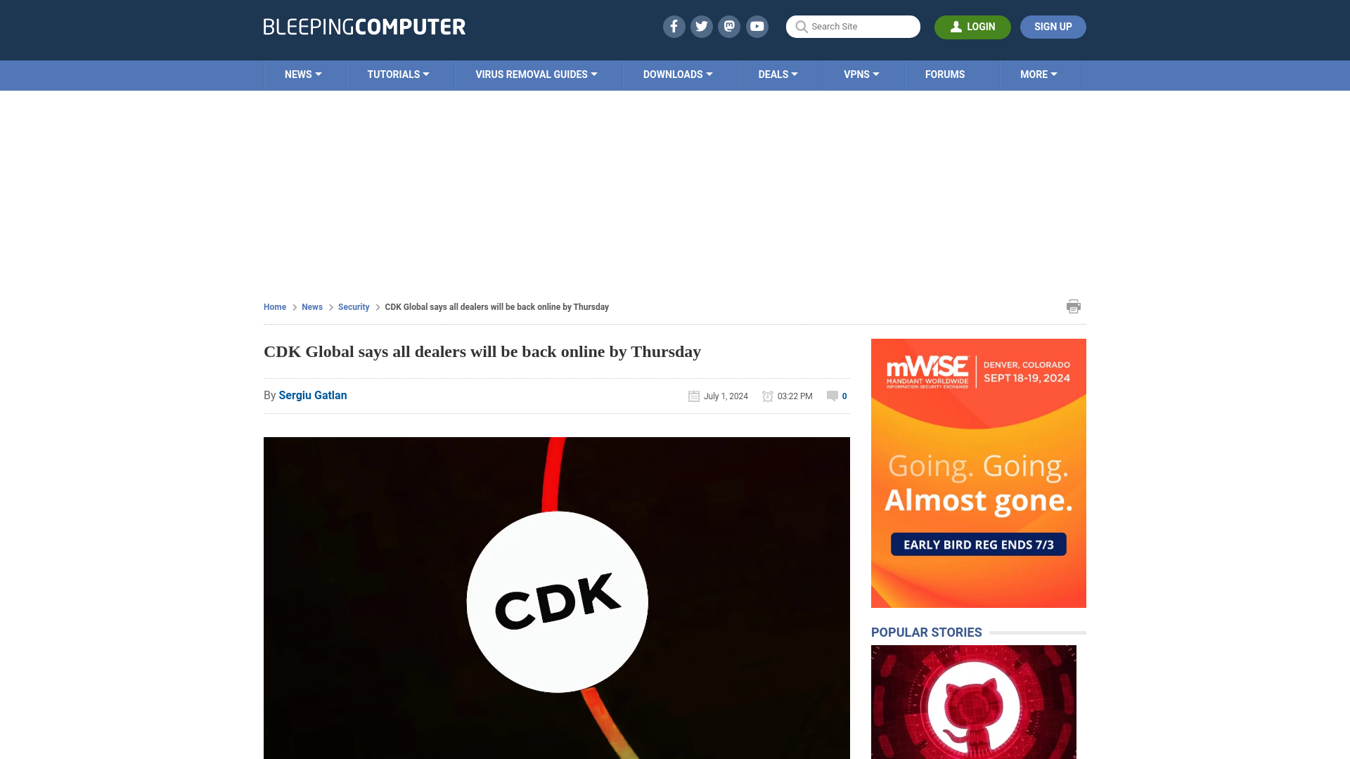 CDK Global says all dealers will be back online by Thursday