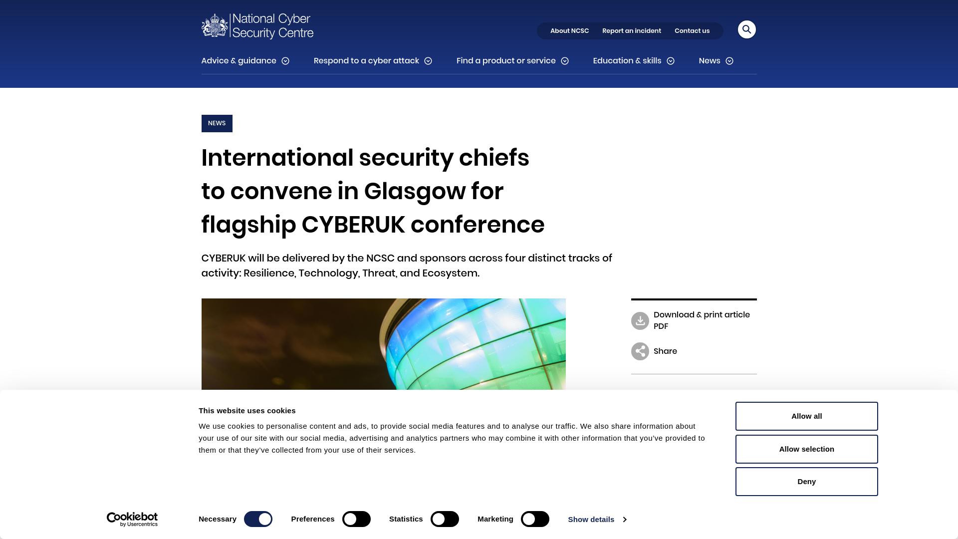 International security chiefs to convene in Glasgow for flagship CYBERUK conference | National Cyber Security Centre - NCSC.GOV.UK