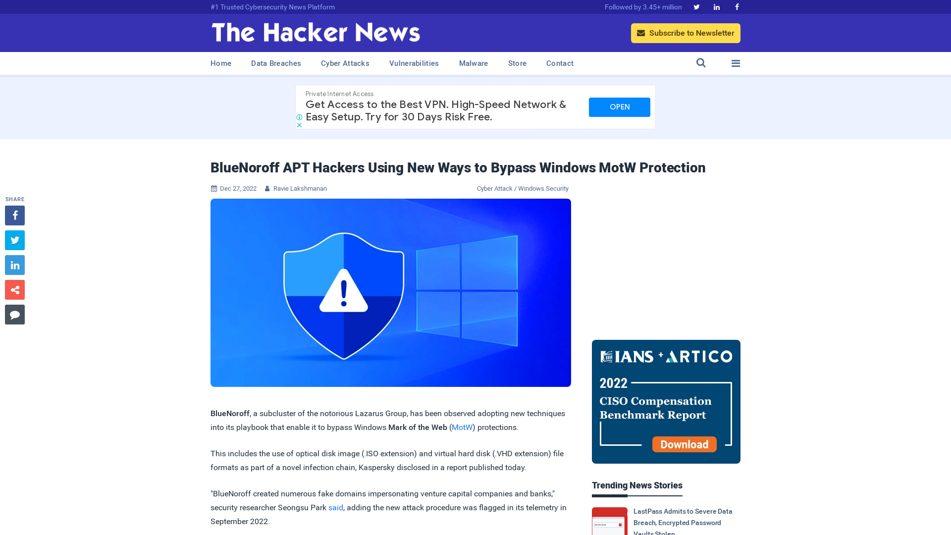 BlueNoroff APT Hackers Using New Ways to Bypass Windows MotW Protection