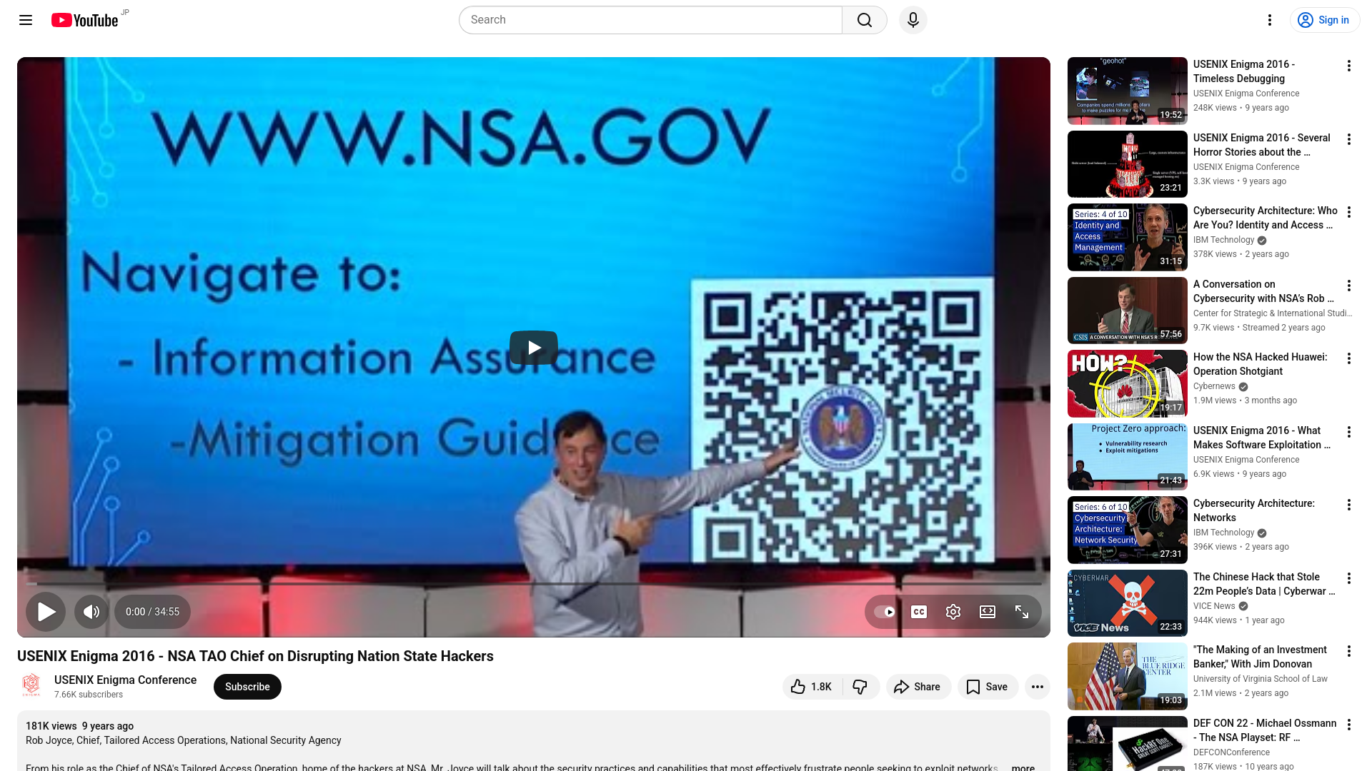 USENIX Enigma 2016 - NSA TAO Chief on Disrupting Nation State Hackers - YouTube