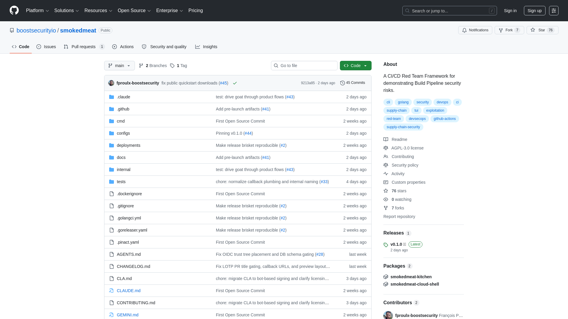 GitHub - boostsecurityio/smokedmeat: A CI/CD Red Team Framework for demonstrating Build Pipeline security risks. · GitHub