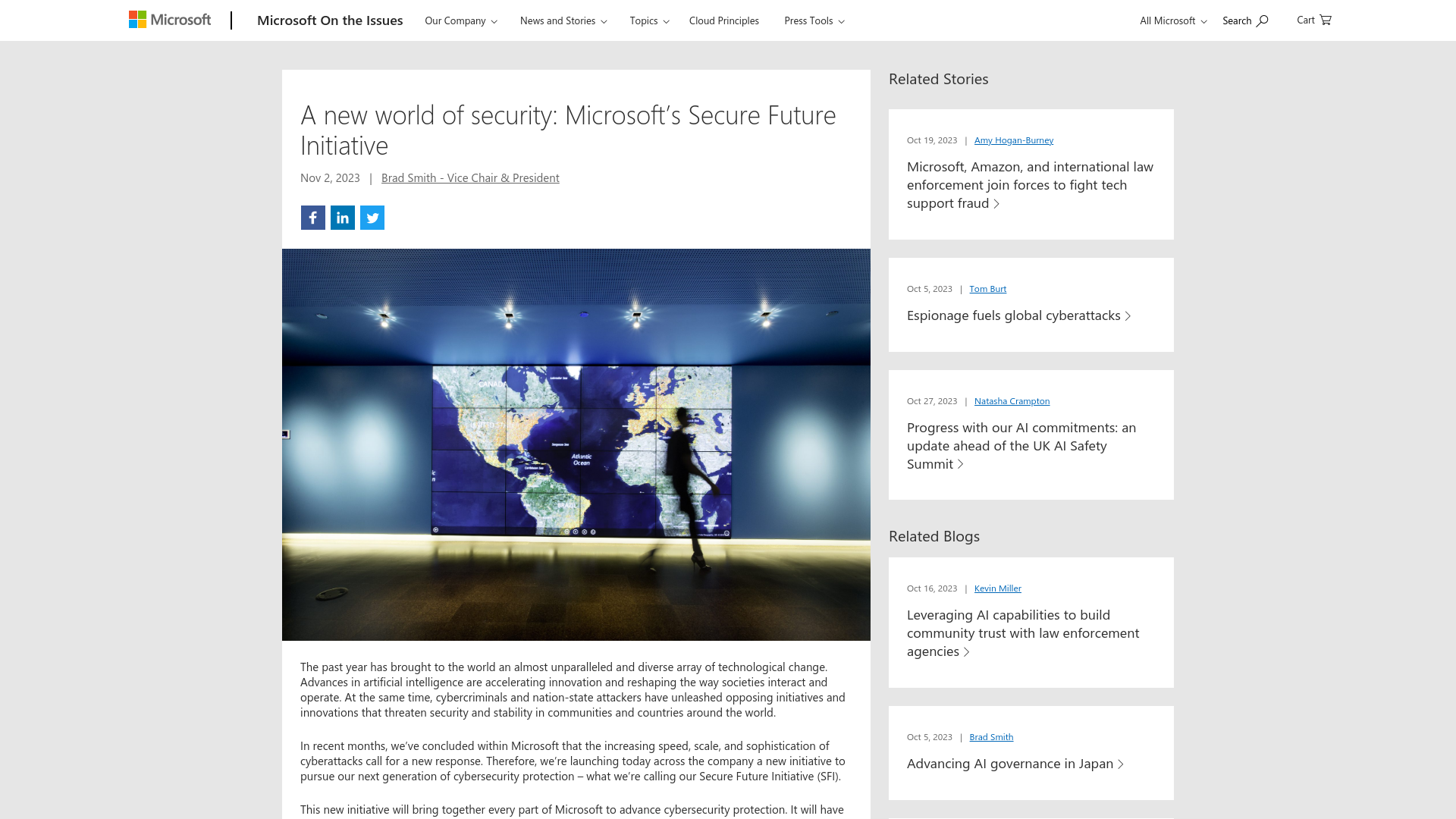 A new world of security: Microsoft’s Secure Future Initiative - Microsoft On the Issues