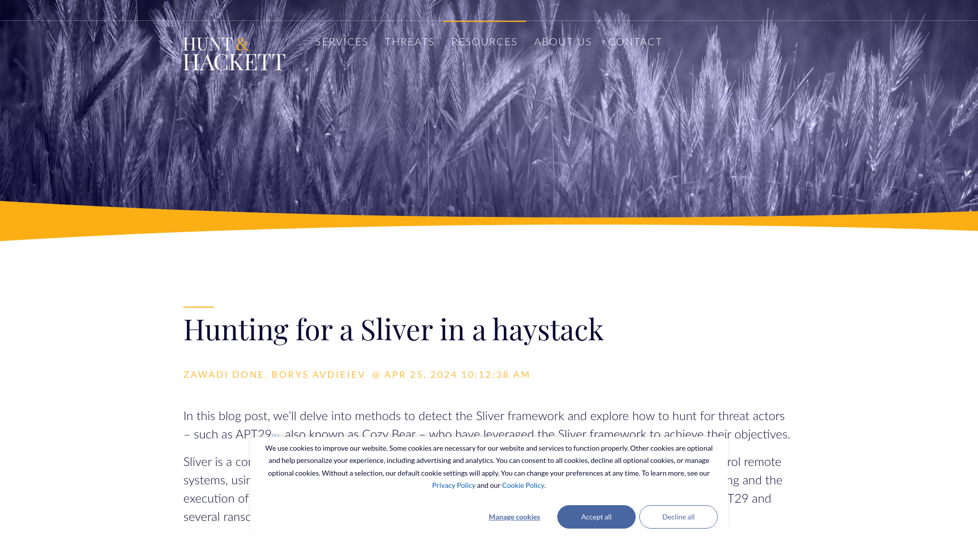 Hunting for a Sliver in a haystack