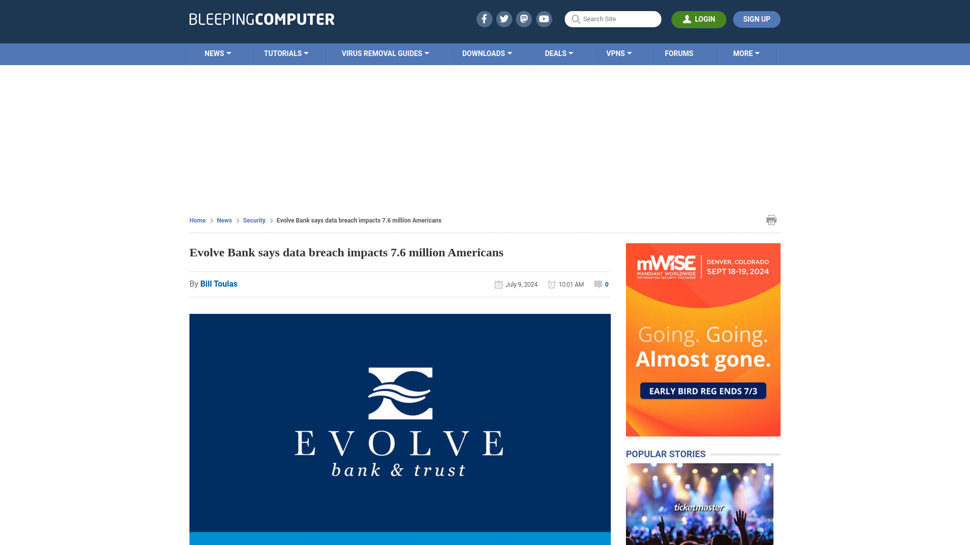 Evolve Bank says data breach impacts 7.6 million Americans