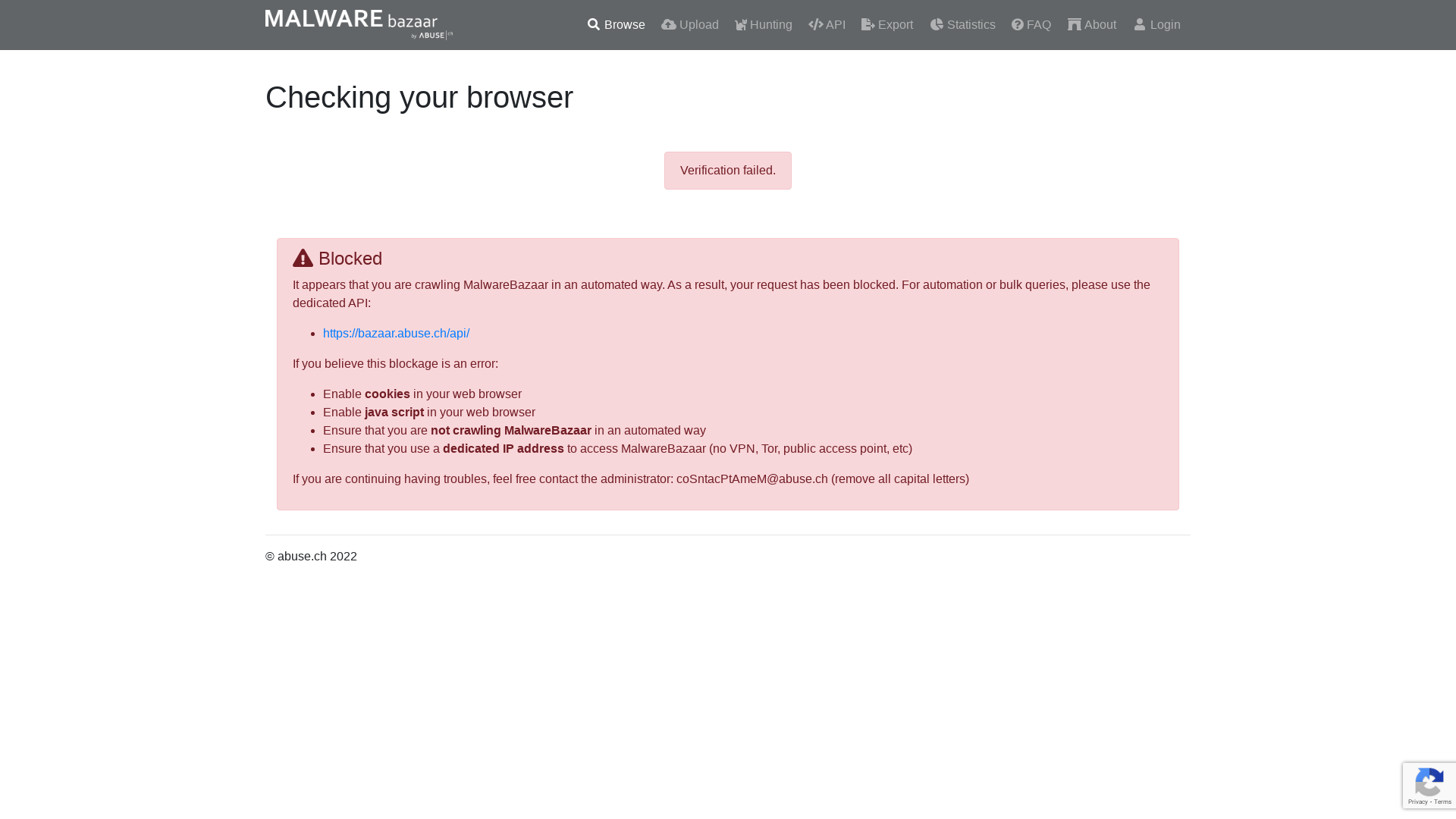 MalwareBazaar | Browse malware samples
